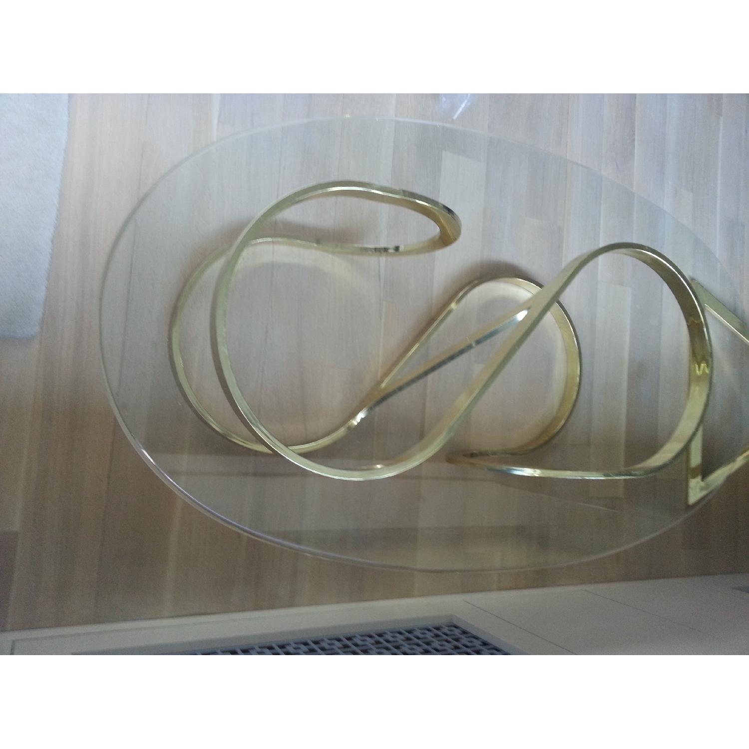 Vintage Milo Baughman Brass Coffee Table - image-8