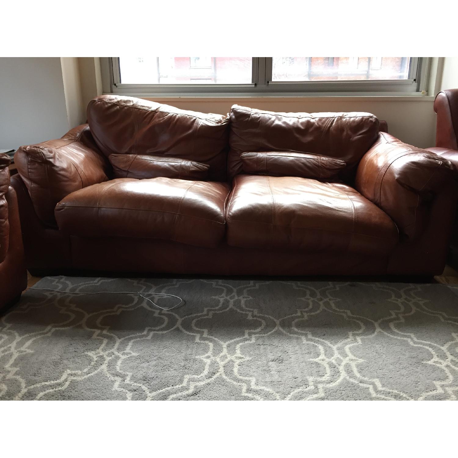 DFS Leather Sofa - image-1