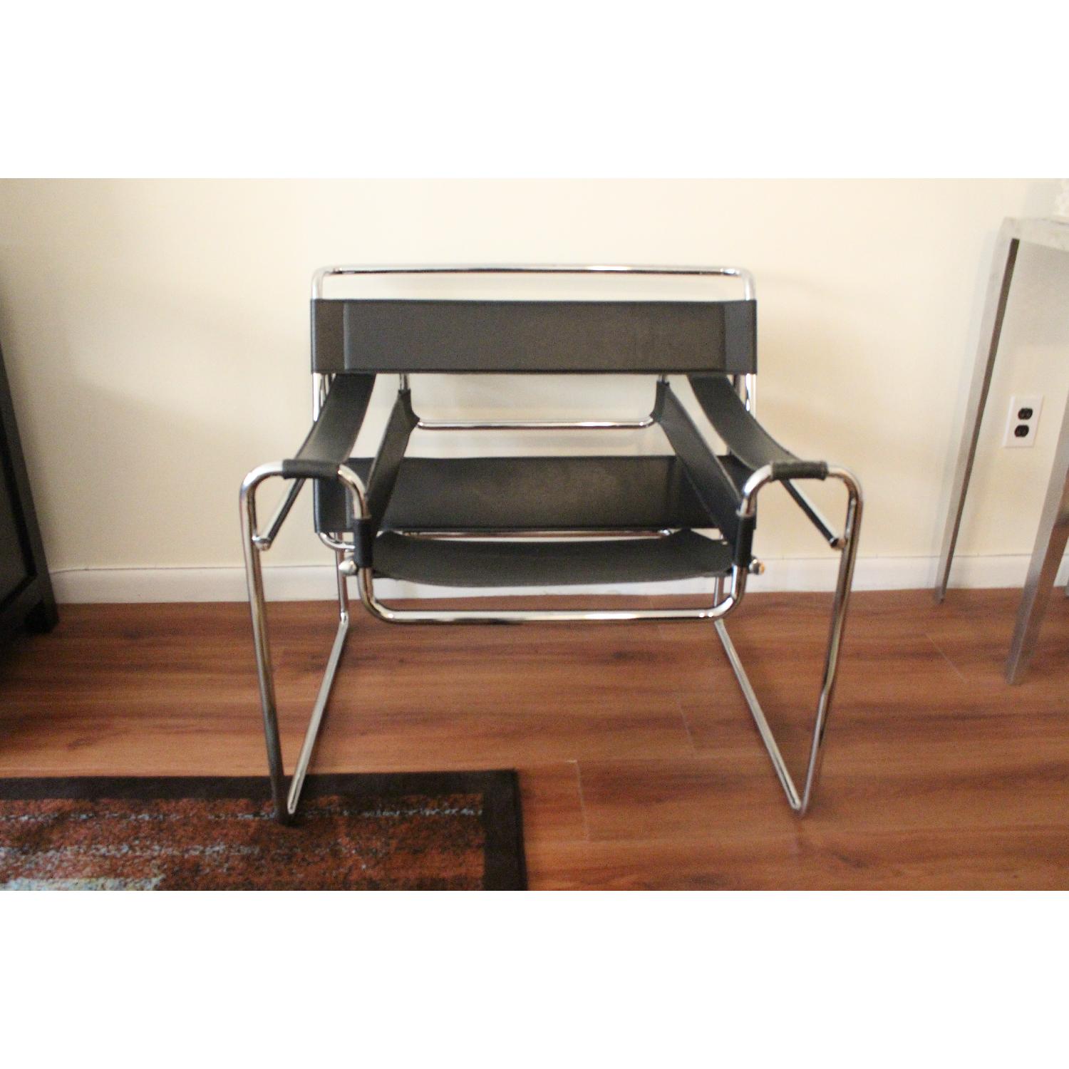 Wassily Style Leather Lounge Chair - image-1