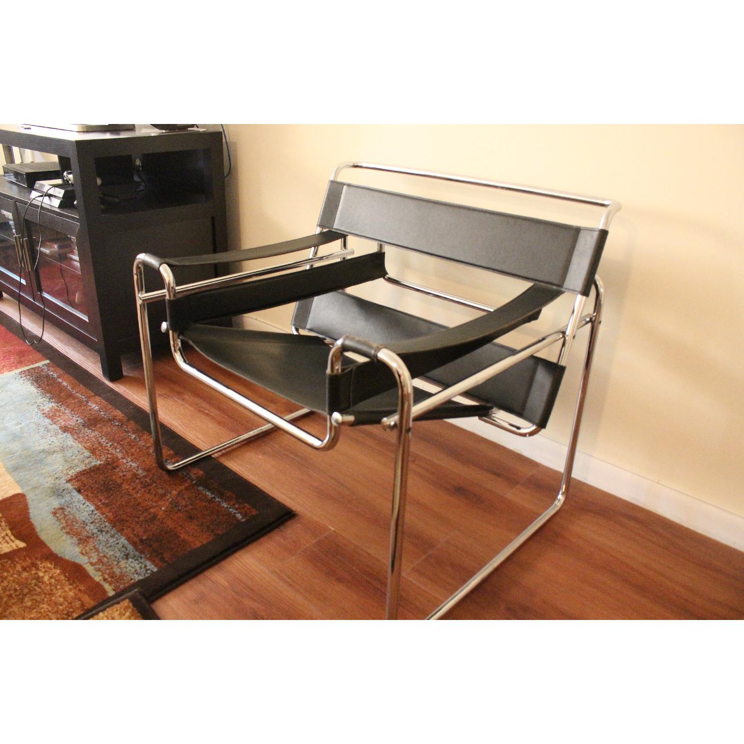 Wassily Style Leather Lounge Chair - image-2