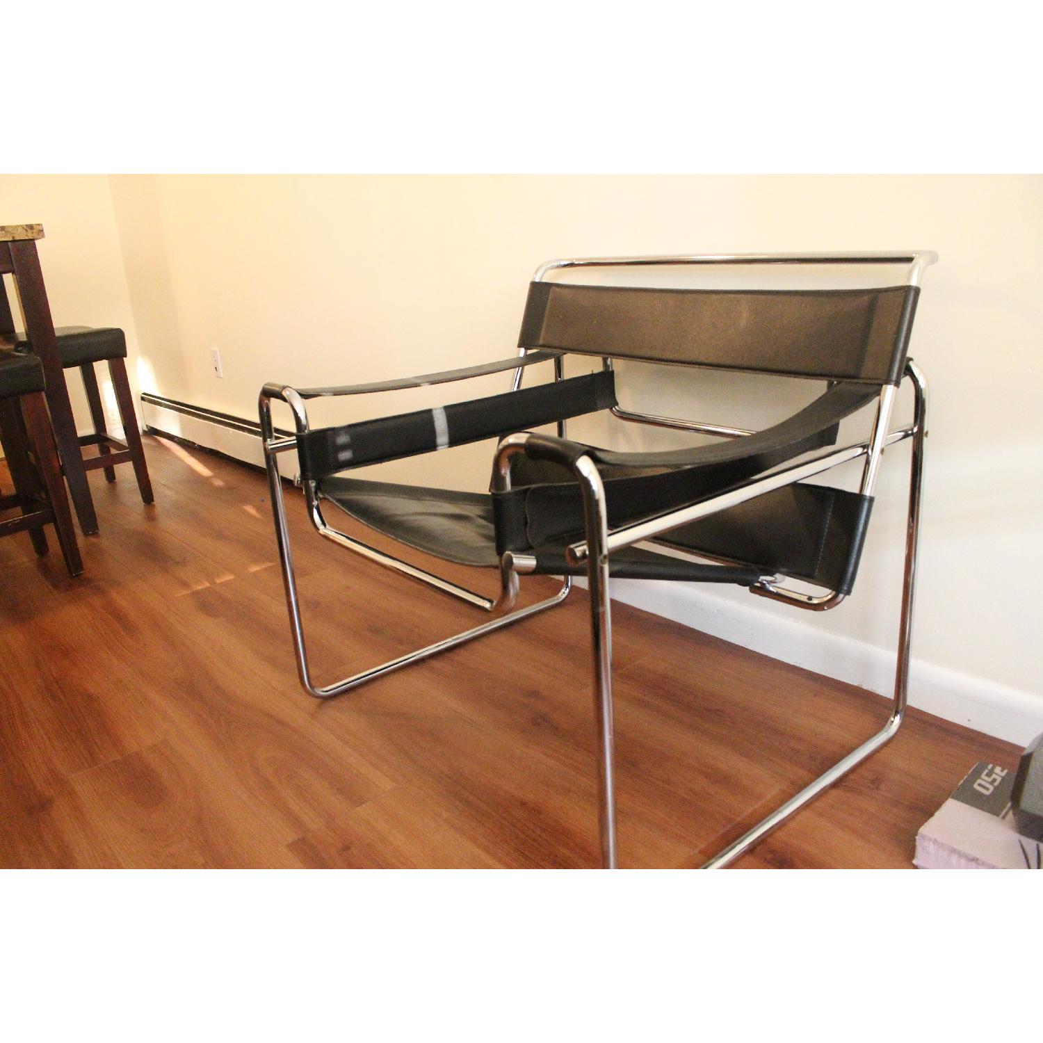 Wassily Style Leather Lounge Chair - image-5