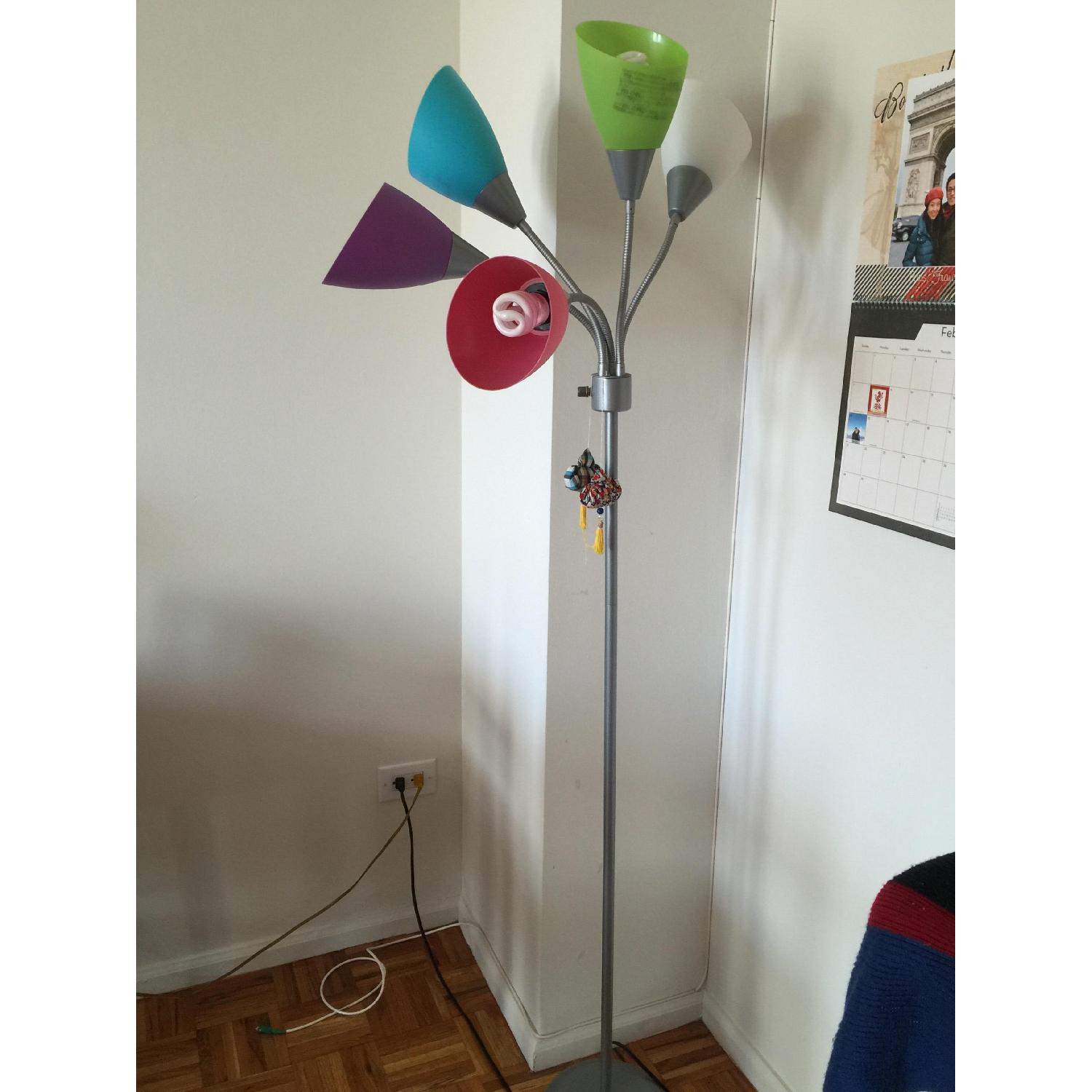 5 Light Multi Color Floor Lamp w/ Bulbs - image-2