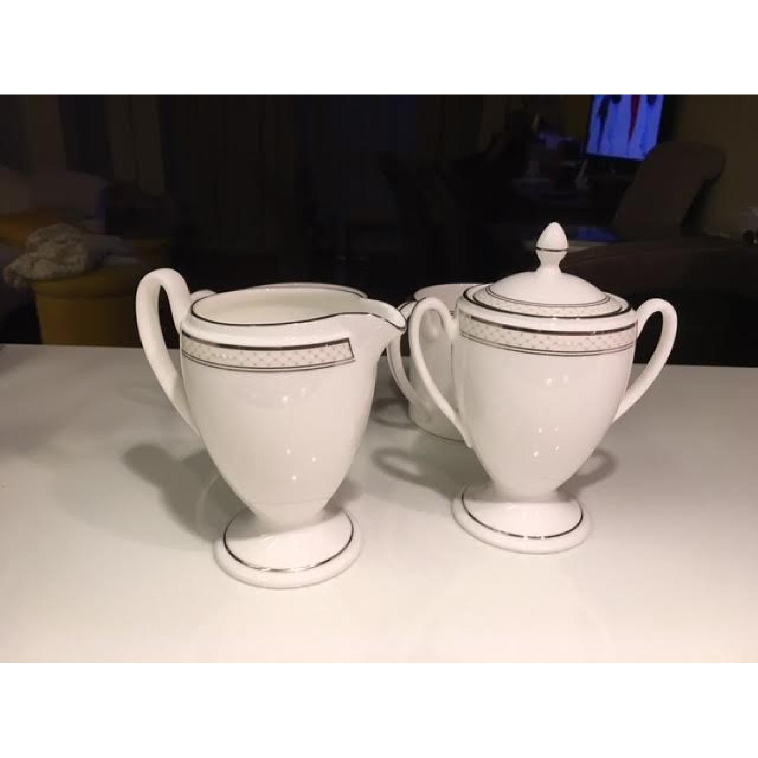Waterford China Padova Covered Sugar Bowl and Creamer - image-1