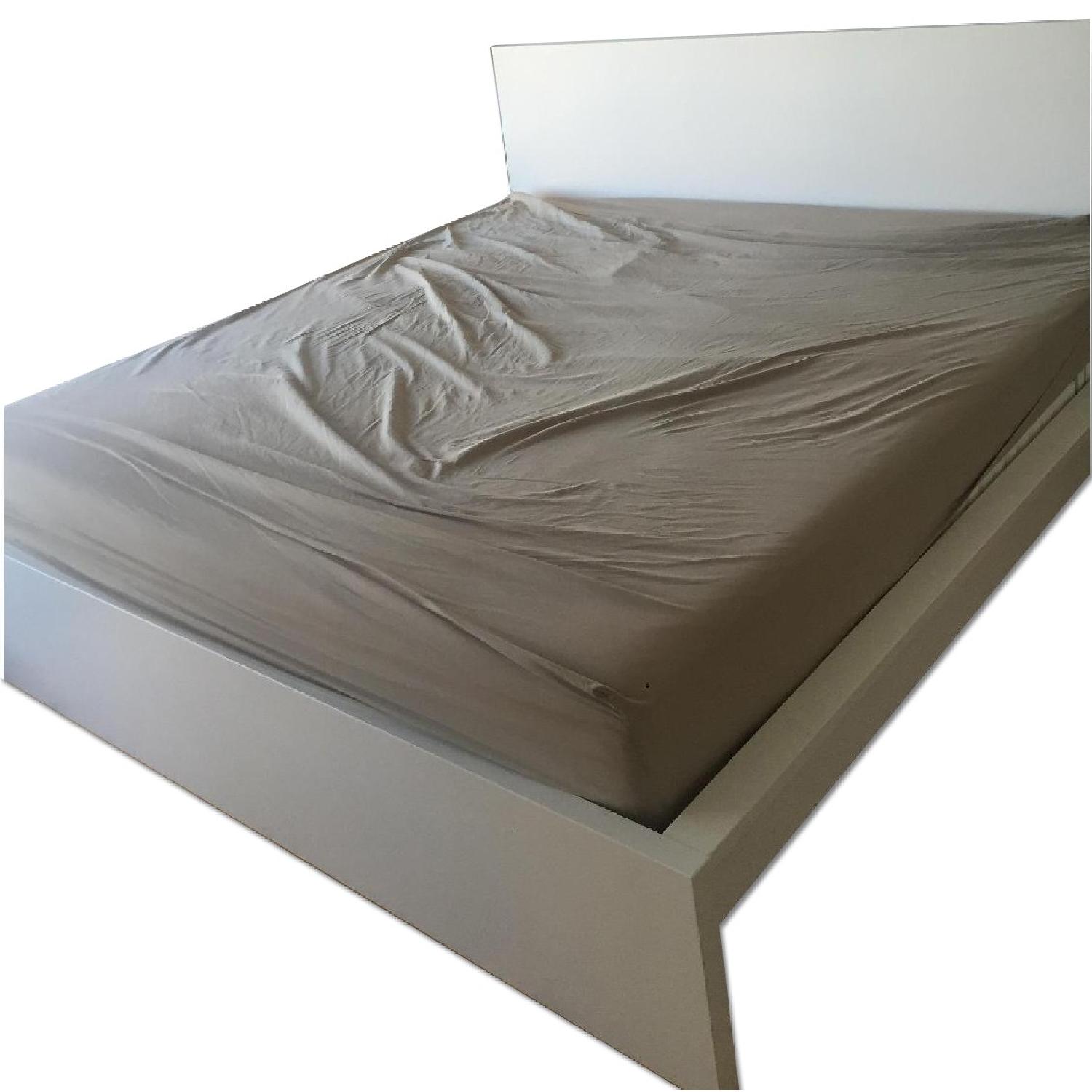 Ikea Malm White King Wooden Bed Frame AptDeco