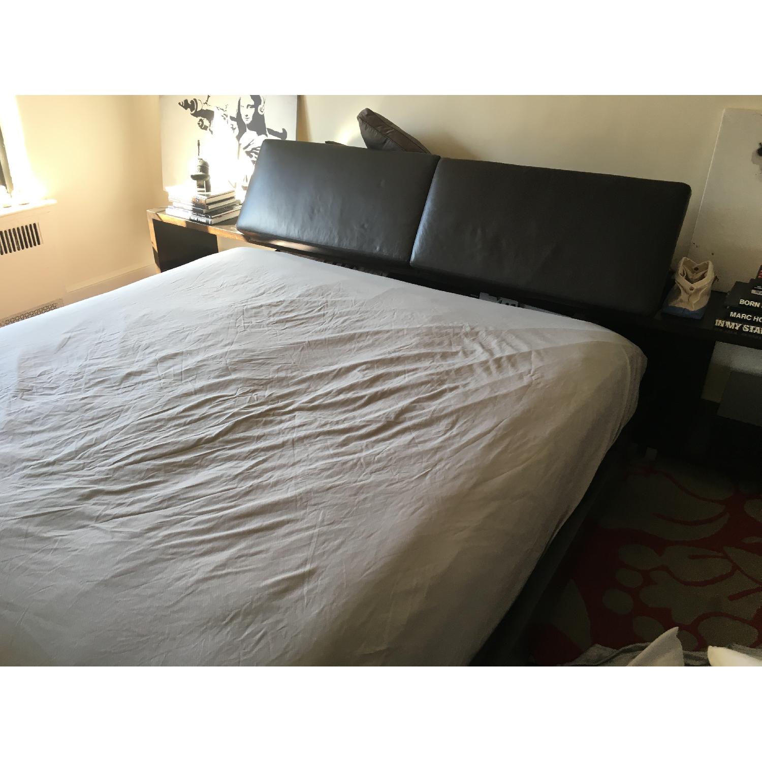 King Platform Bed with Integrated Adjustable Headboard and Side Tables - image-1