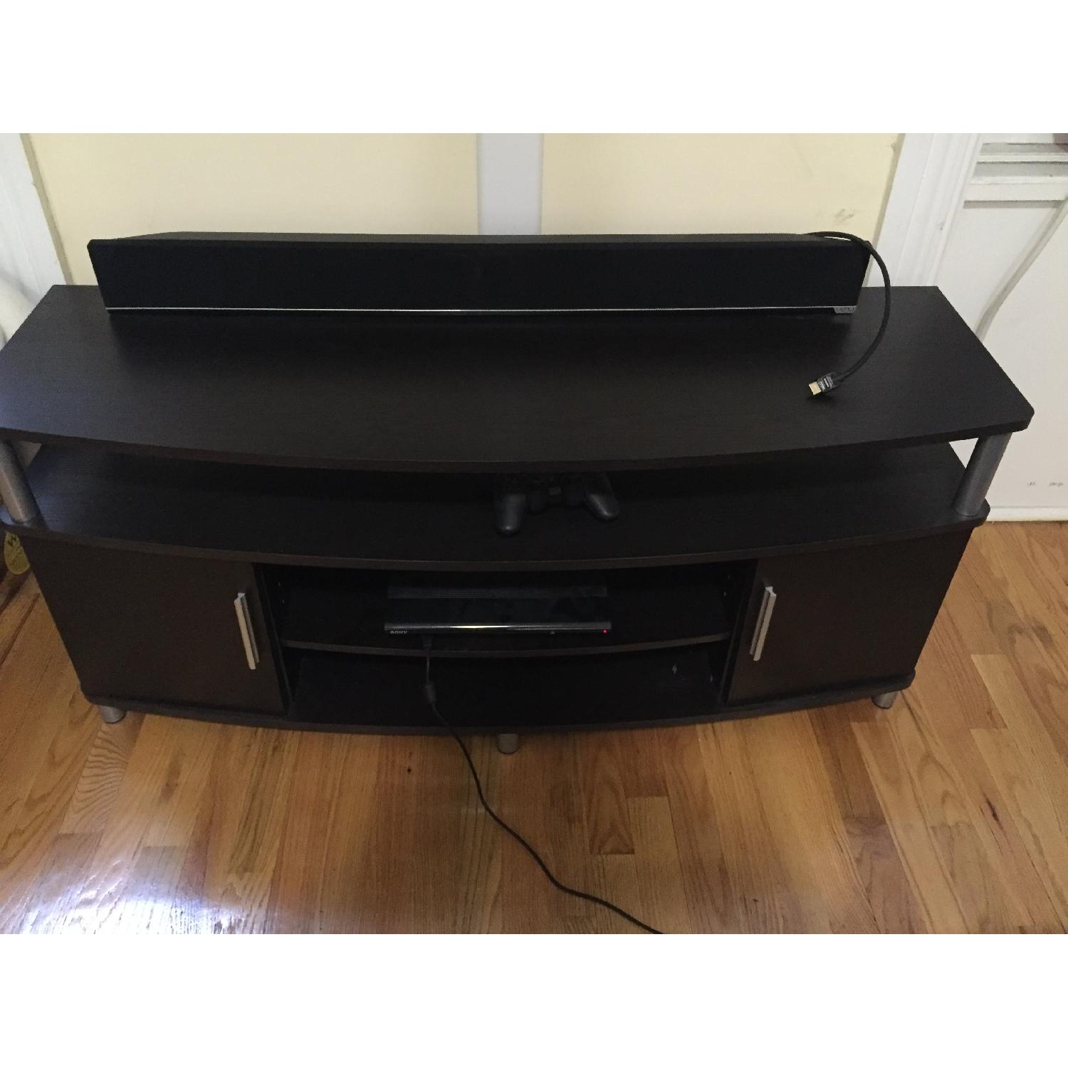 Walmart Carson Black & Cherry TV Stand - image-3