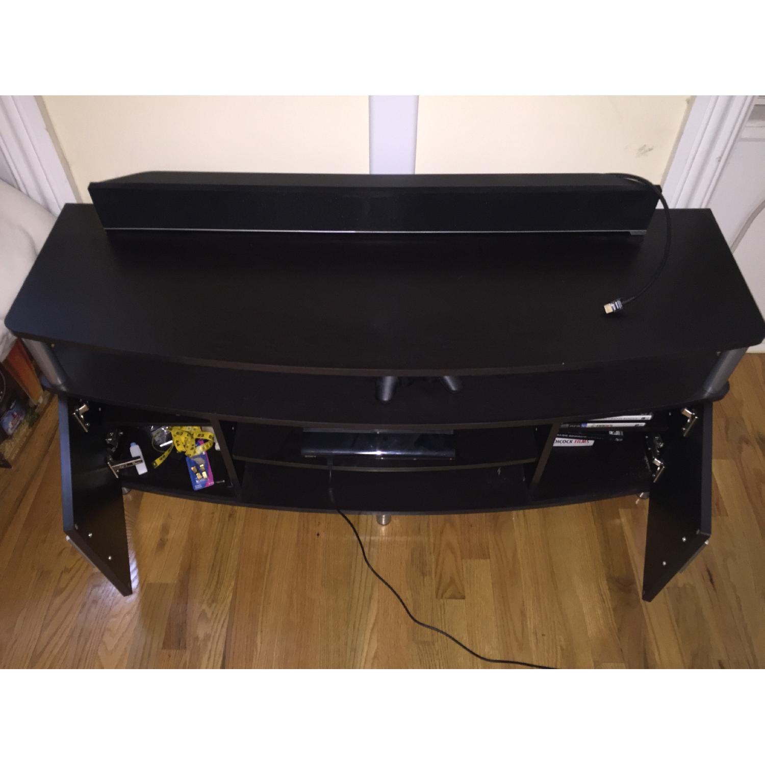 Walmart Carson Black & Cherry TV Stand - image-4