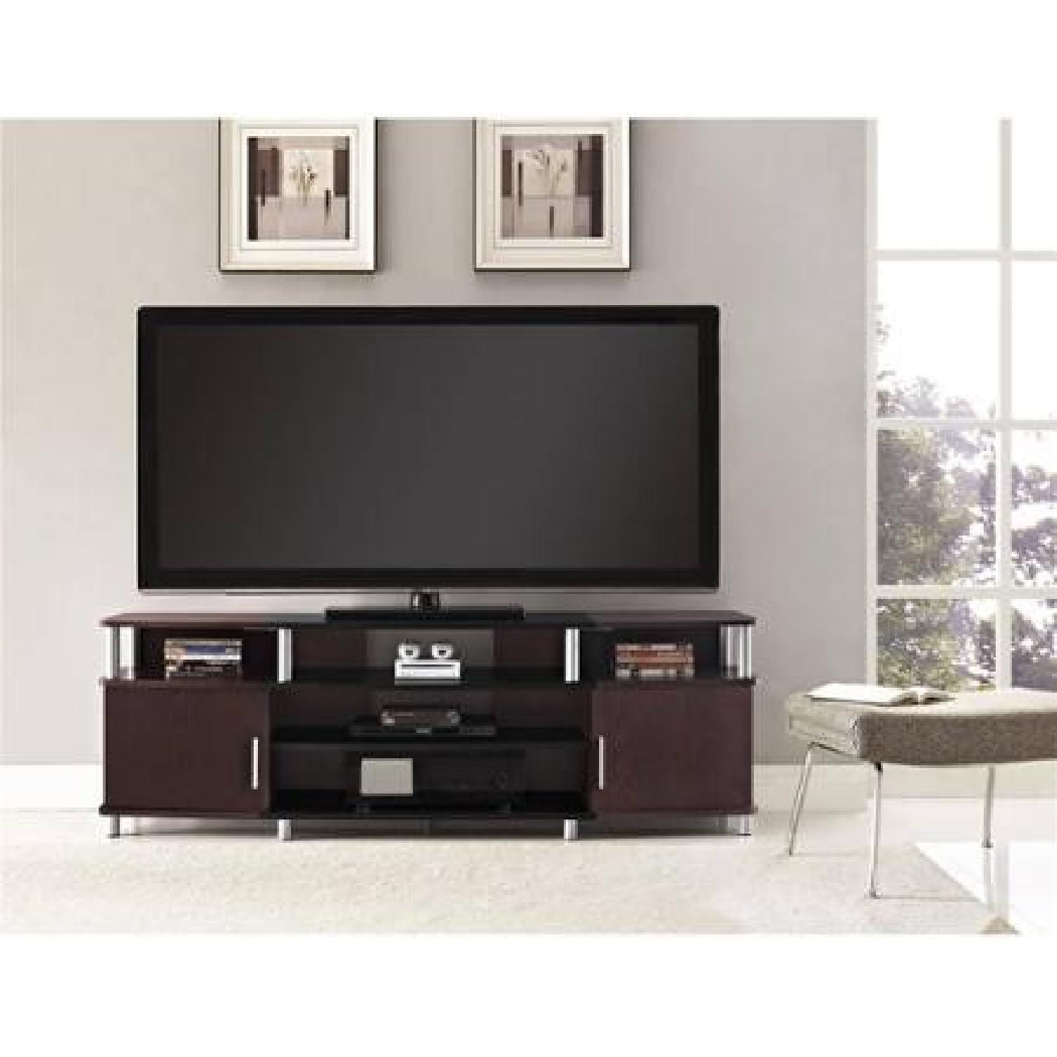 Walmart Carson Black & Cherry TV Stand - image-5