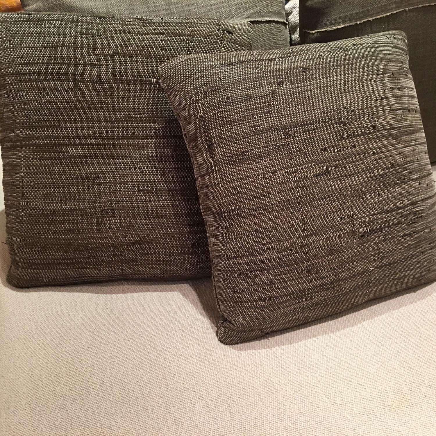 Woven Dualoy Leather Down Pillows - Pair - image-1