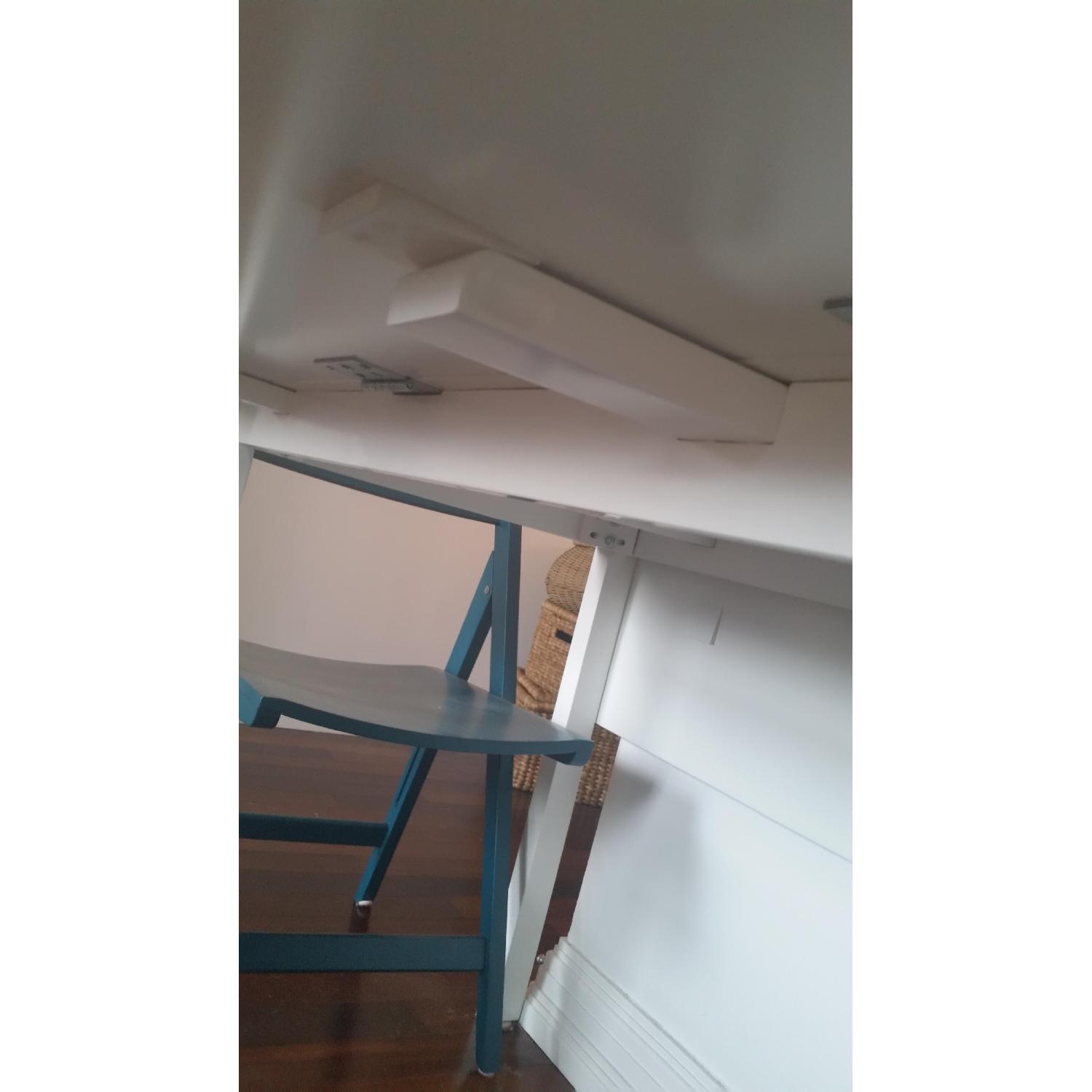 CB2 Gloss White Drop Leaf Table - image-4