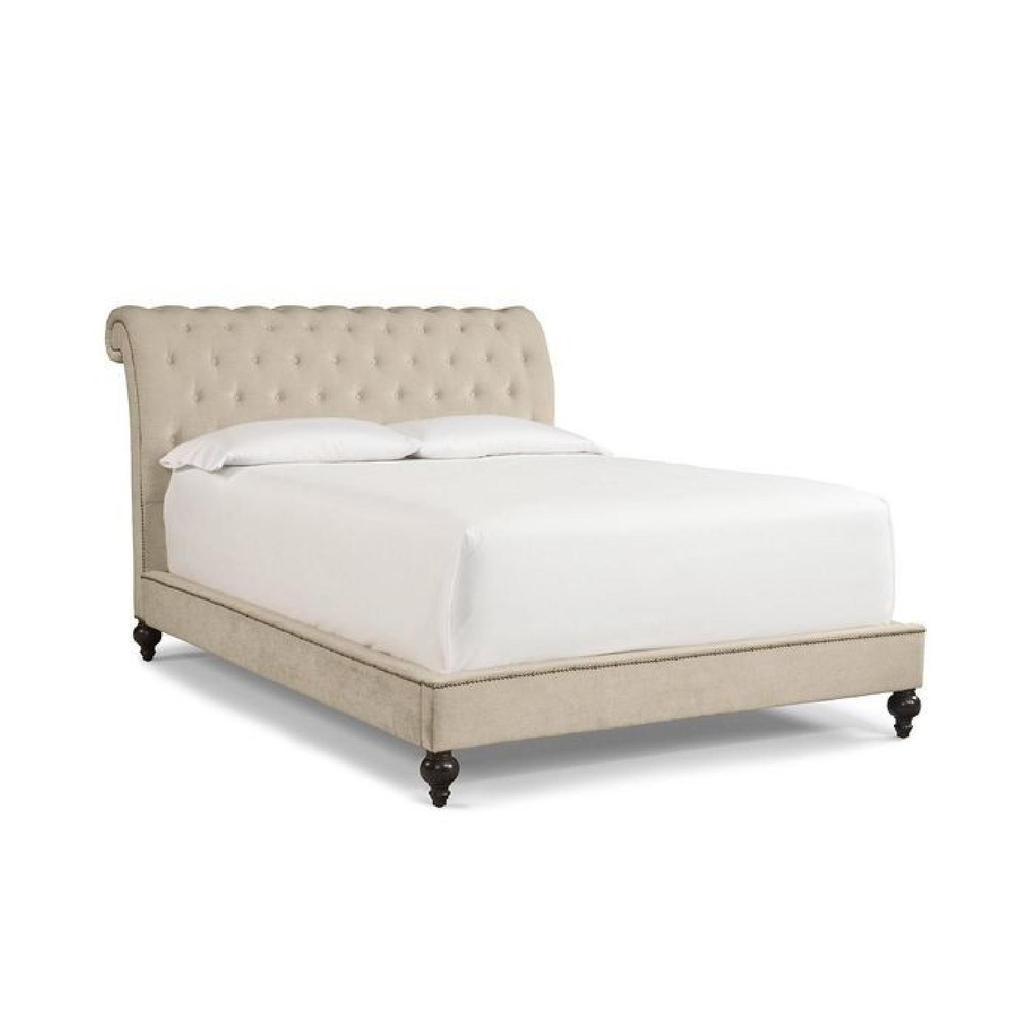 Macy's Queen Upholstered Tufted Sleigh Bed - image-7