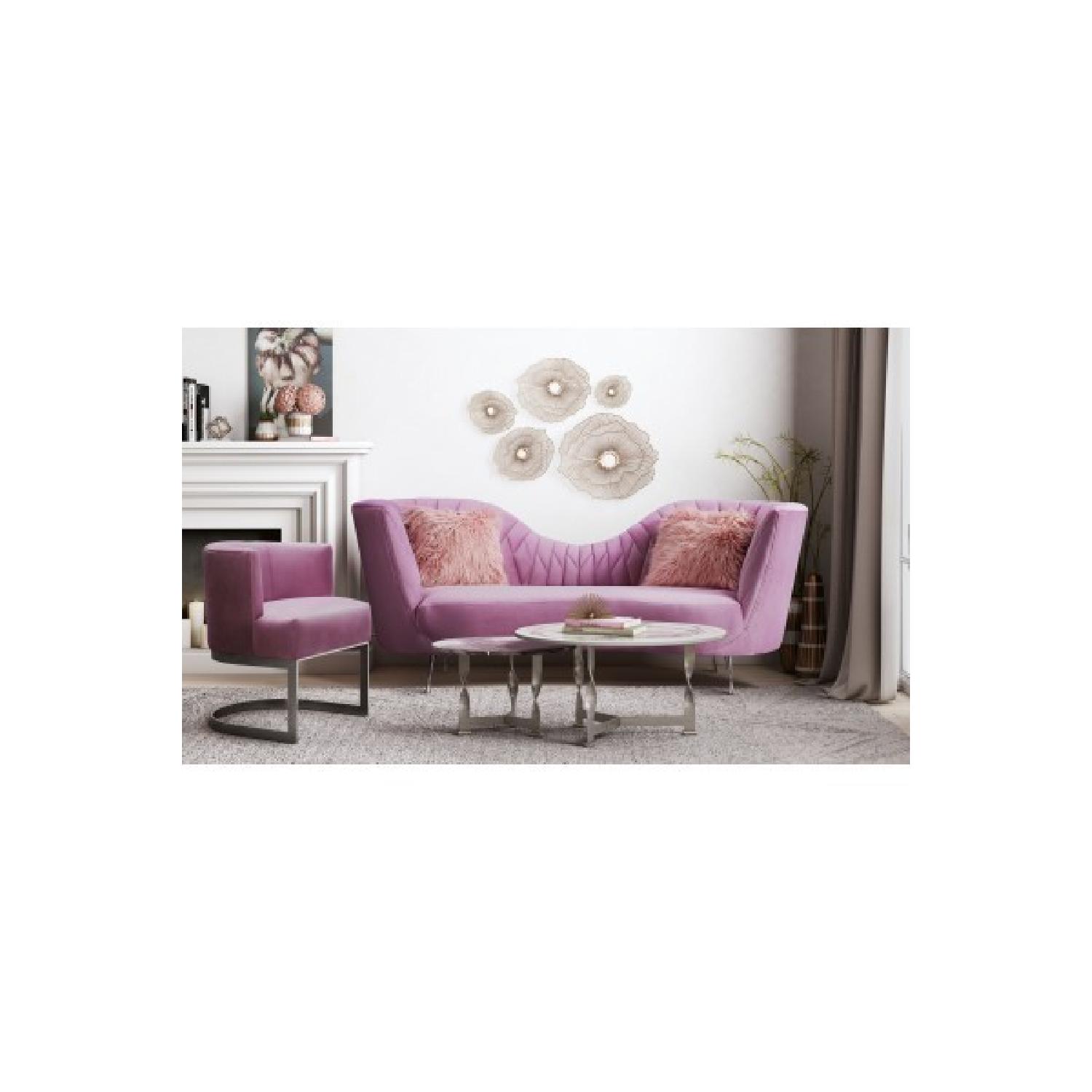 TOV Furniture Eva Blush Velvet Chair - image-1
