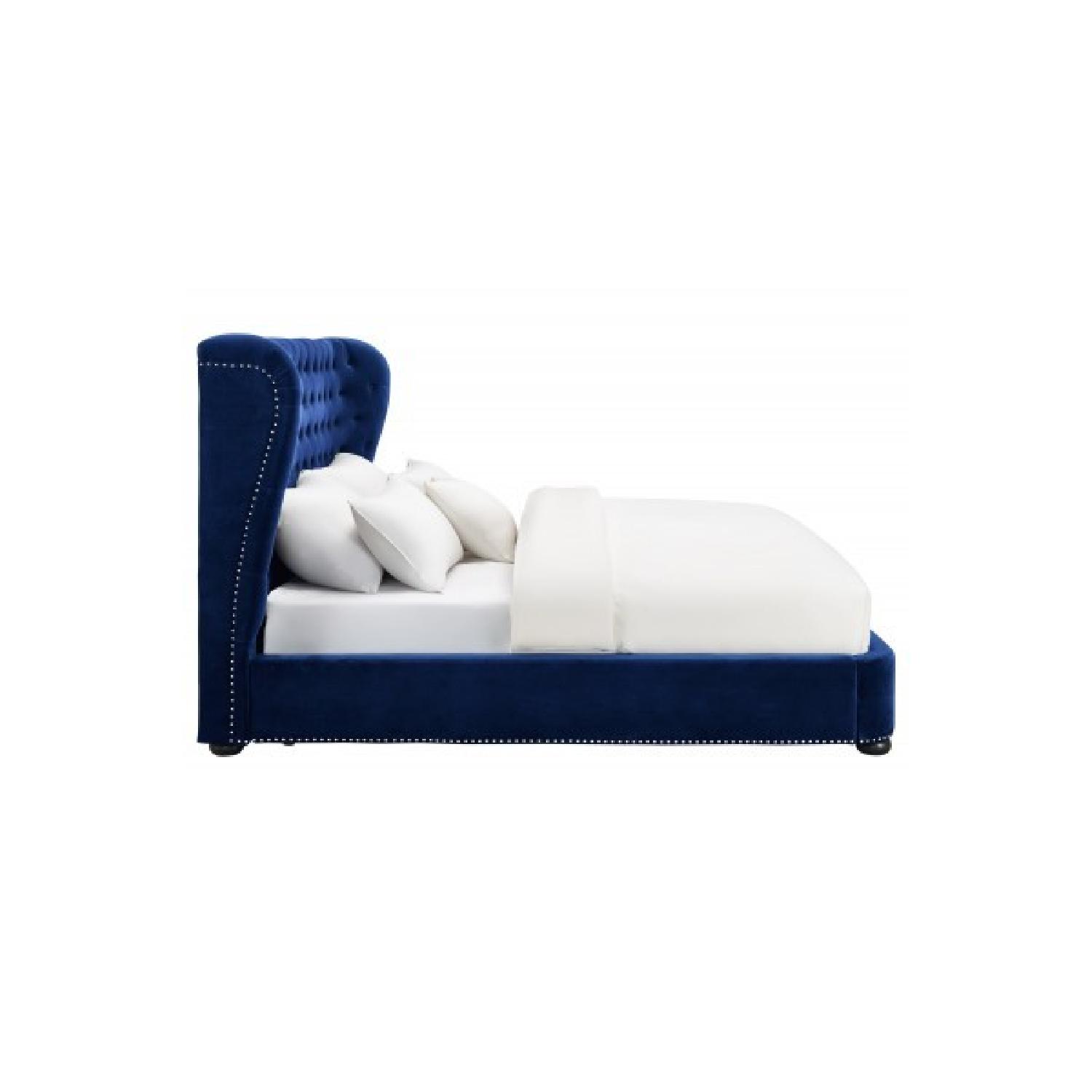 TOV Furniture Finley Blue Velvet King Bed - image-2