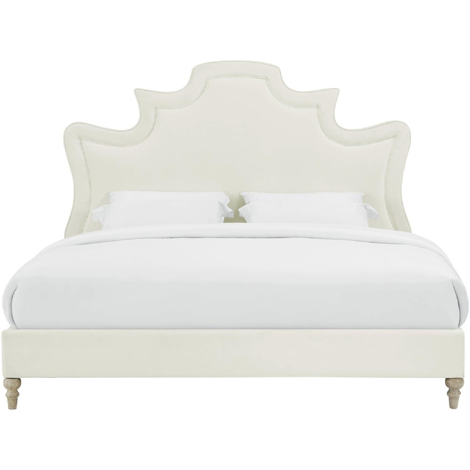 TOV Furniture Serenity Cream Velvet King Bed AptDeco