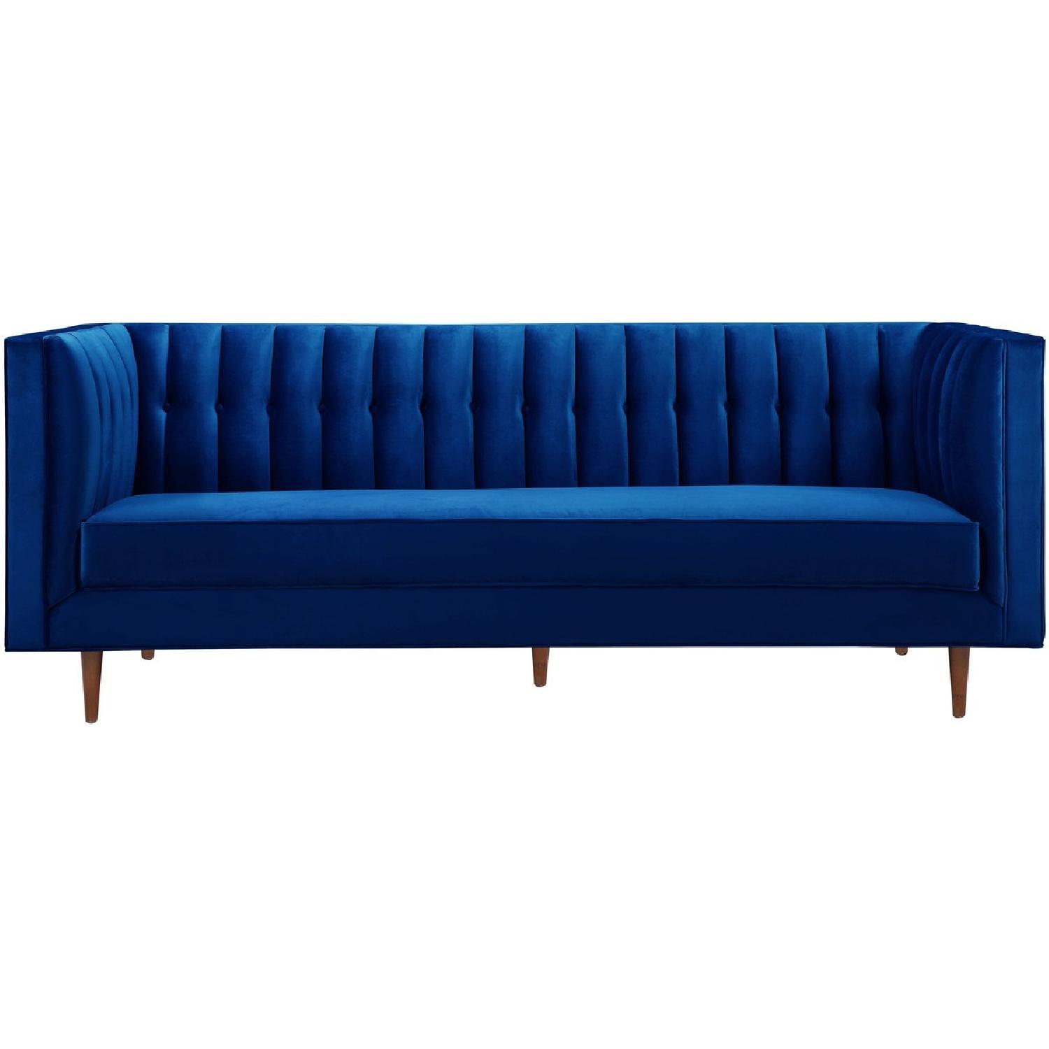 TOV Furniture Sebastian Navy Velvet Sofa - image-3