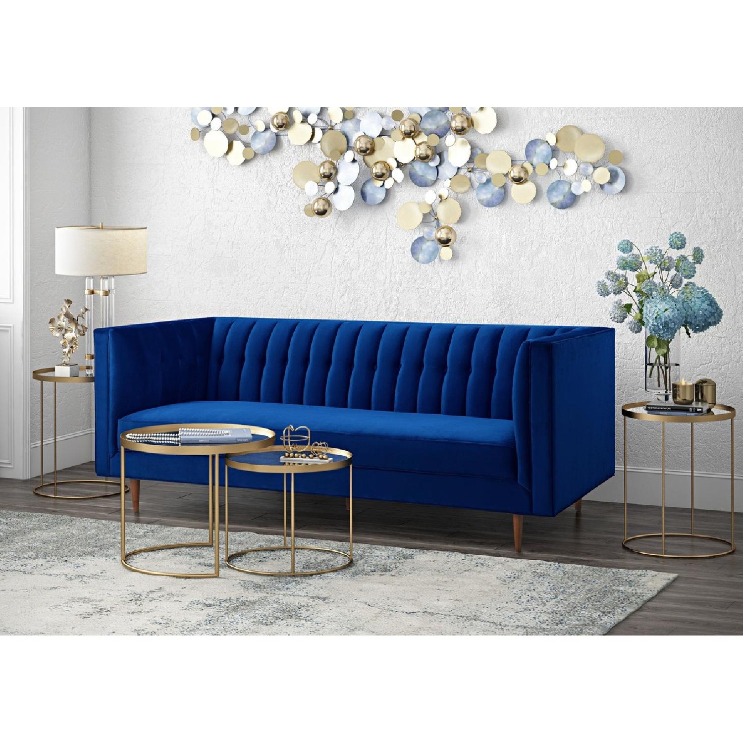 TOV Furniture Sebastian Navy Velvet Sofa - image-5