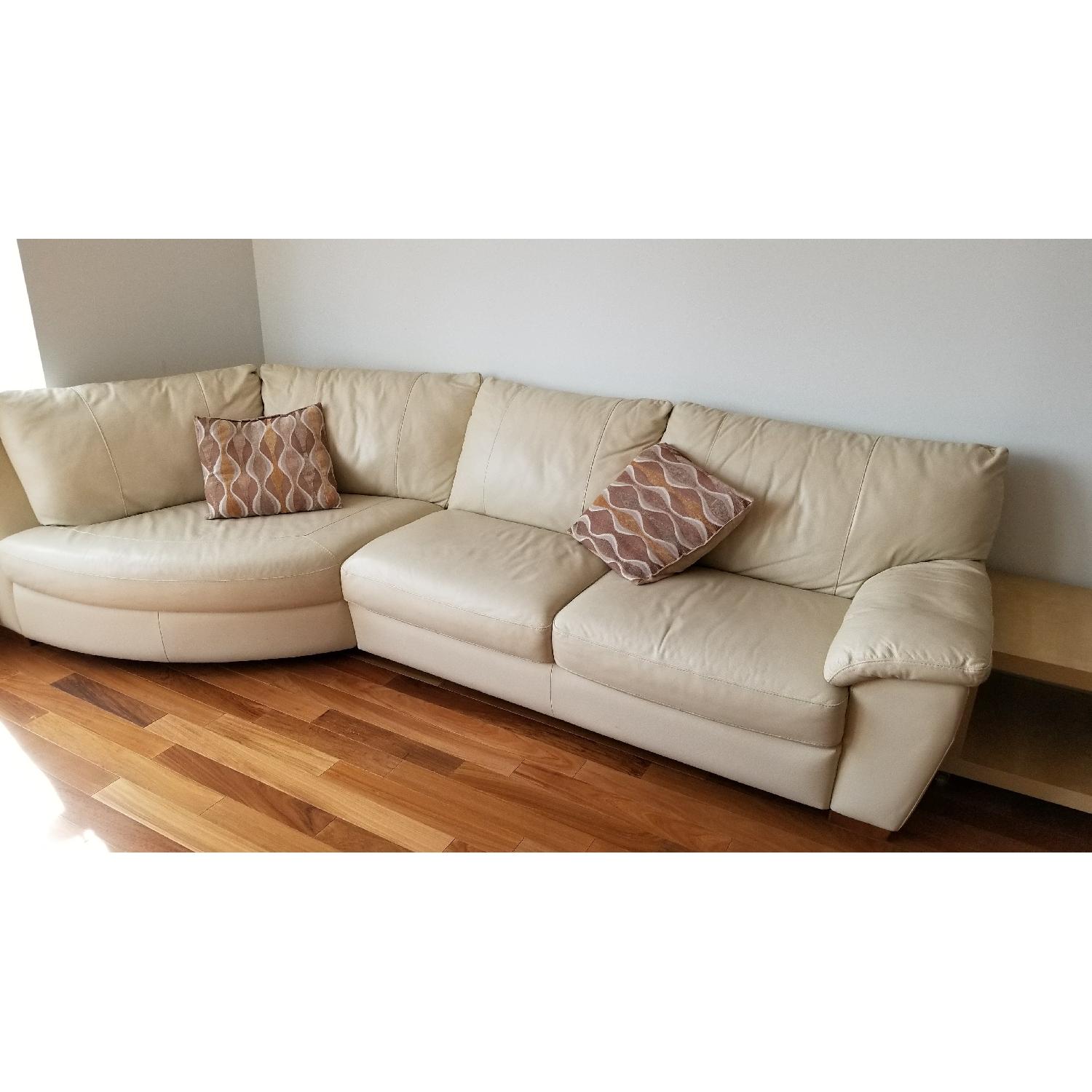 Beige Leather Sectional Sofa - image-5