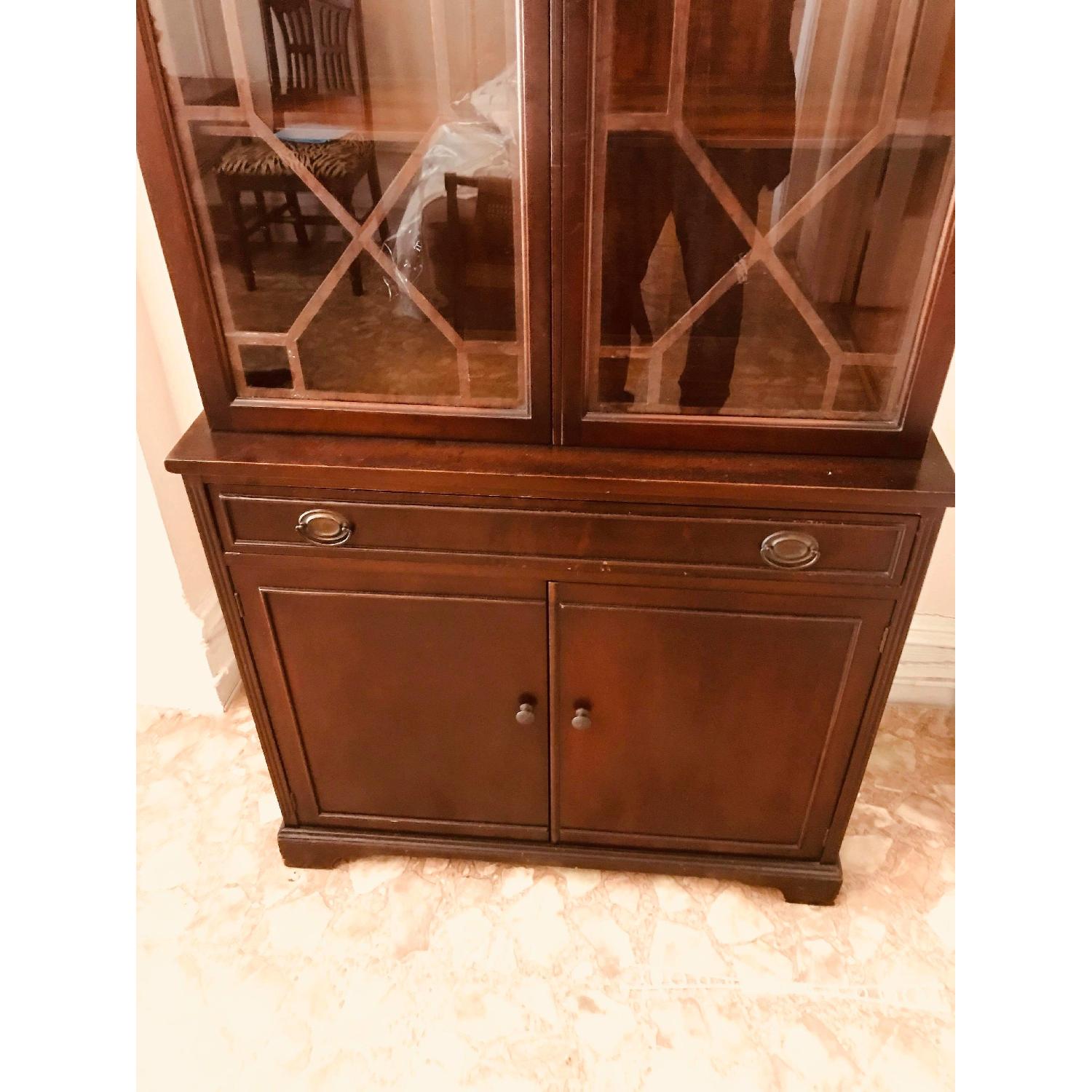 Antique 1930s Mahogany China Cabinet - image-4