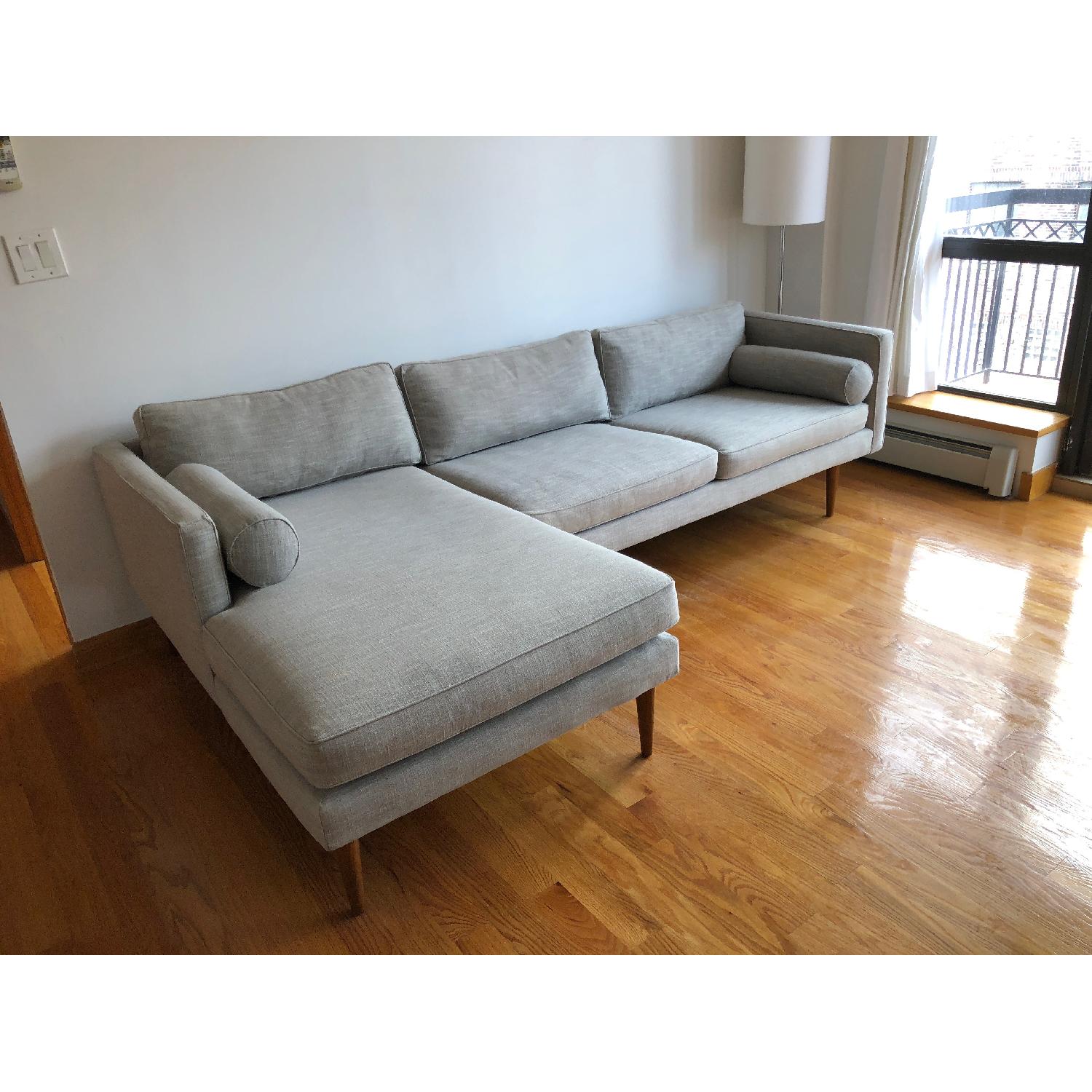 West Elm Monroe Mid-Century 2-Piece Chaise Sectional Sofa - image-1