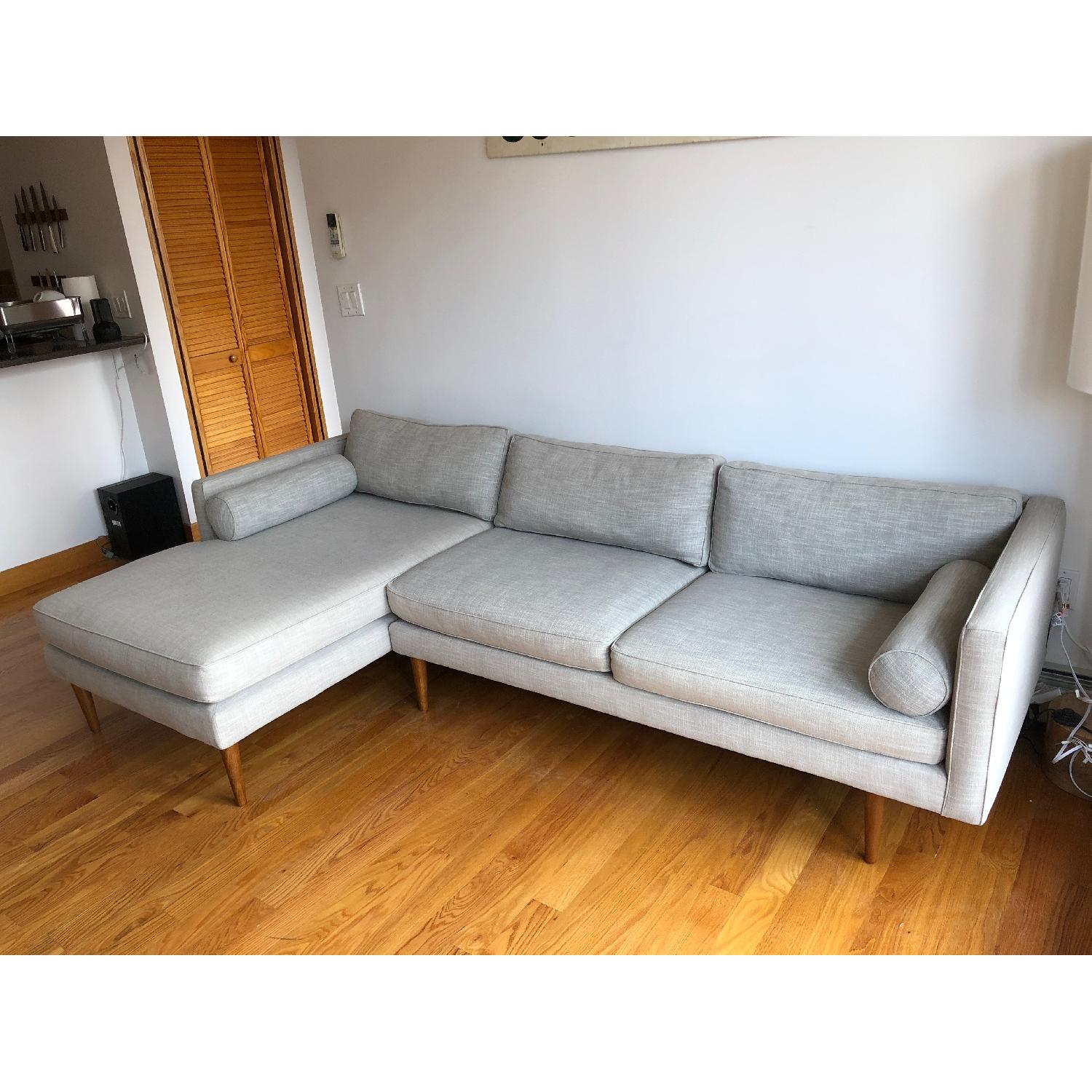 West Elm Monroe Mid-Century 2-Piece Chaise Sectional Sofa - image-2