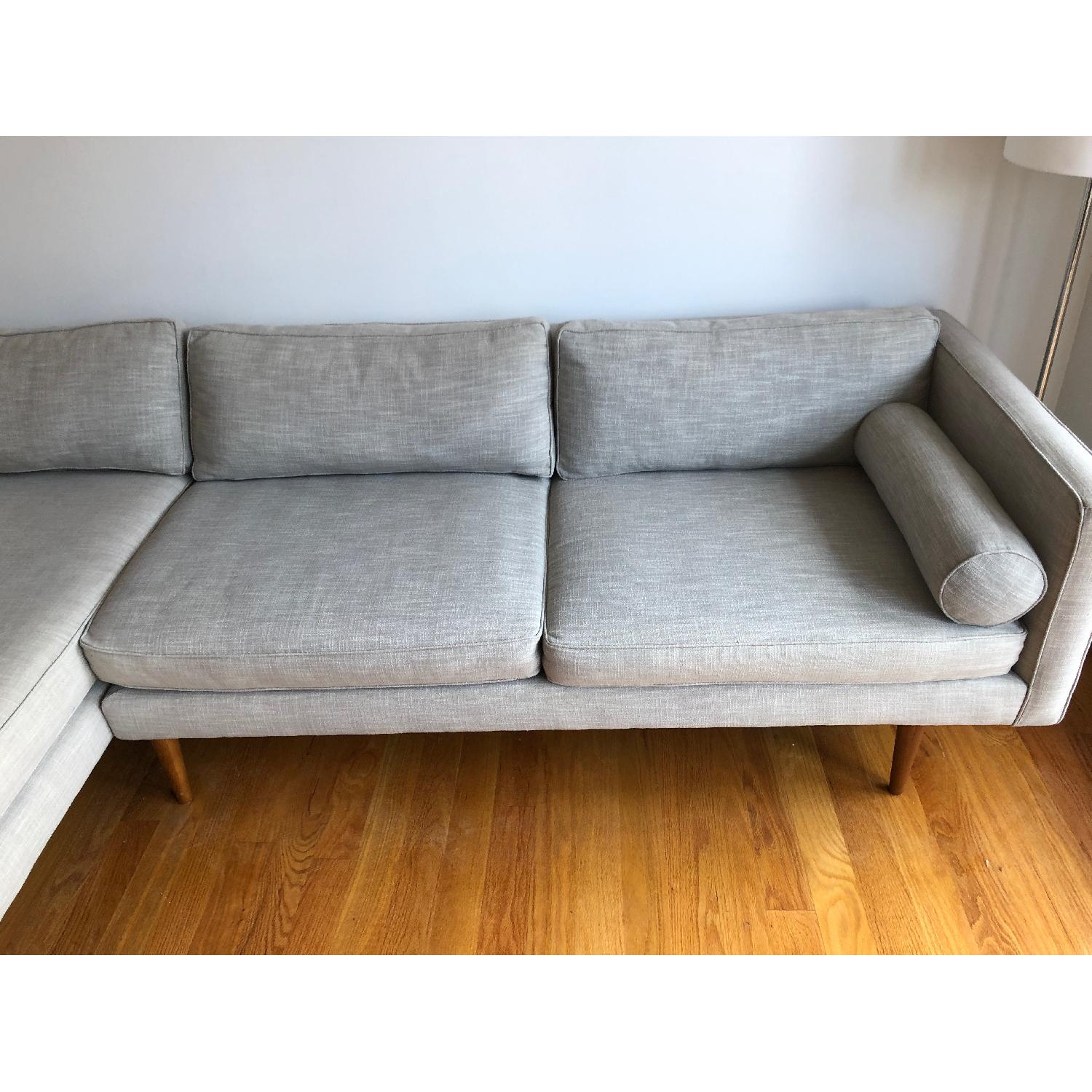 West Elm Monroe Mid-Century 2-Piece Chaise Sectional Sofa - image-4