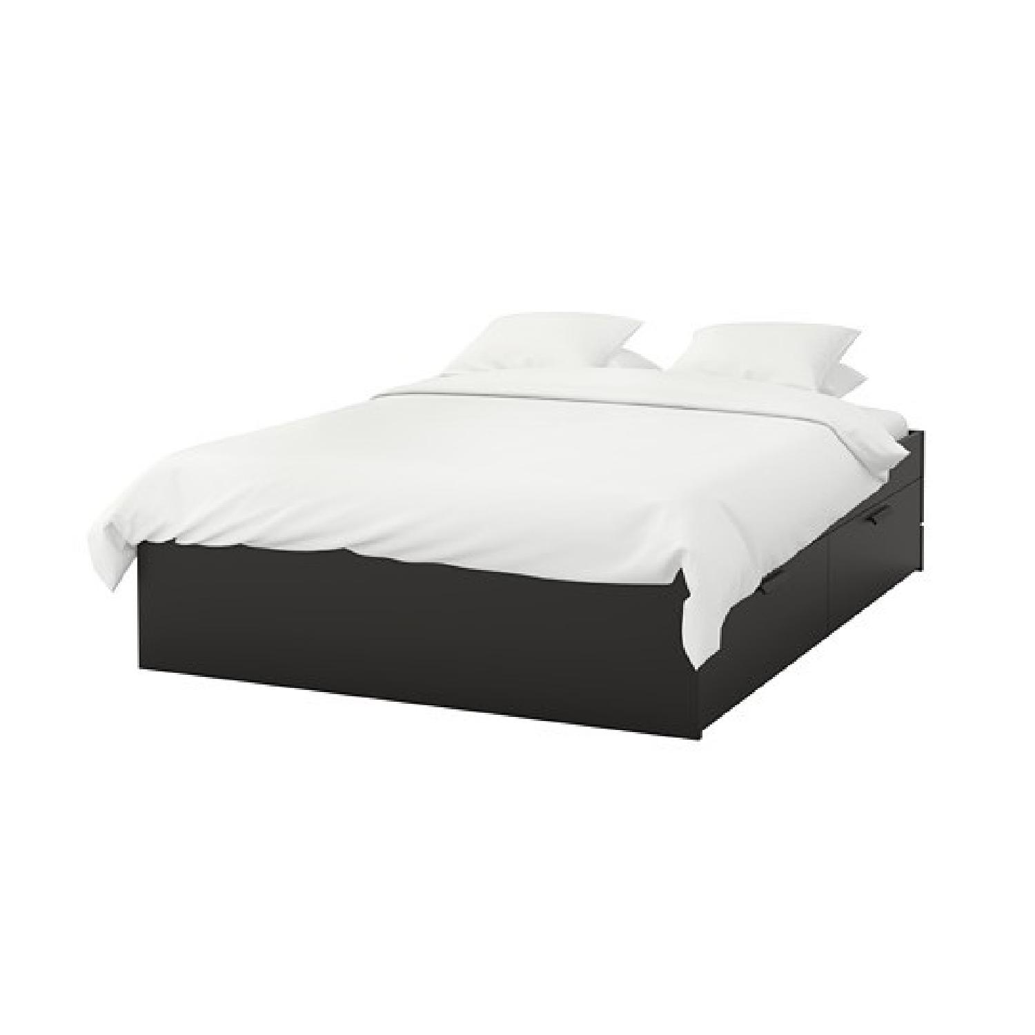 Ikea Brimnes Queen Bed Frame w/ Four Storage Draws AptDeco