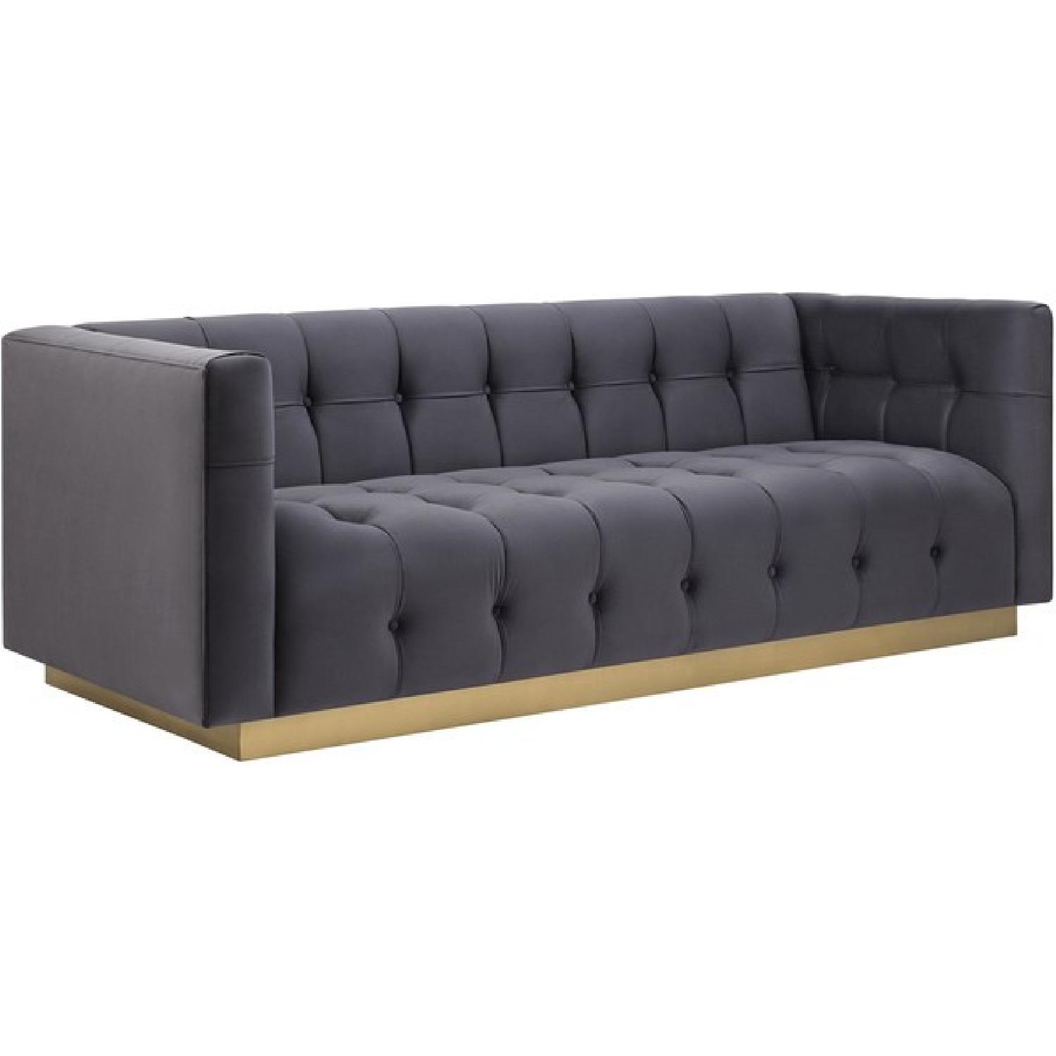 TOV Furniture Roma Grey Velvet Sofa - image-1