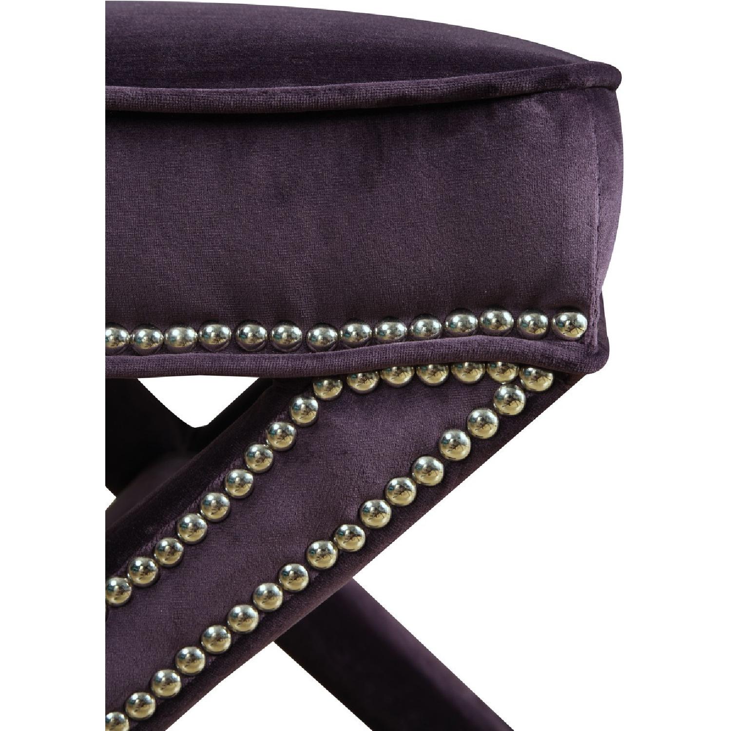 TOV Furniture Reese Purple Velvet Ottoman - image-3