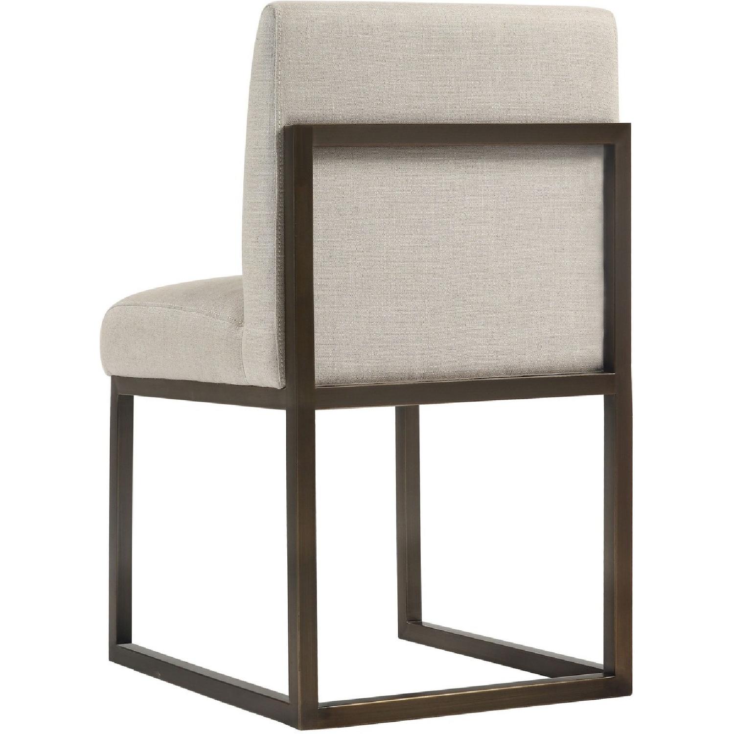 TOV Furniture Haute Beige Linen Chair in Brass - image-1