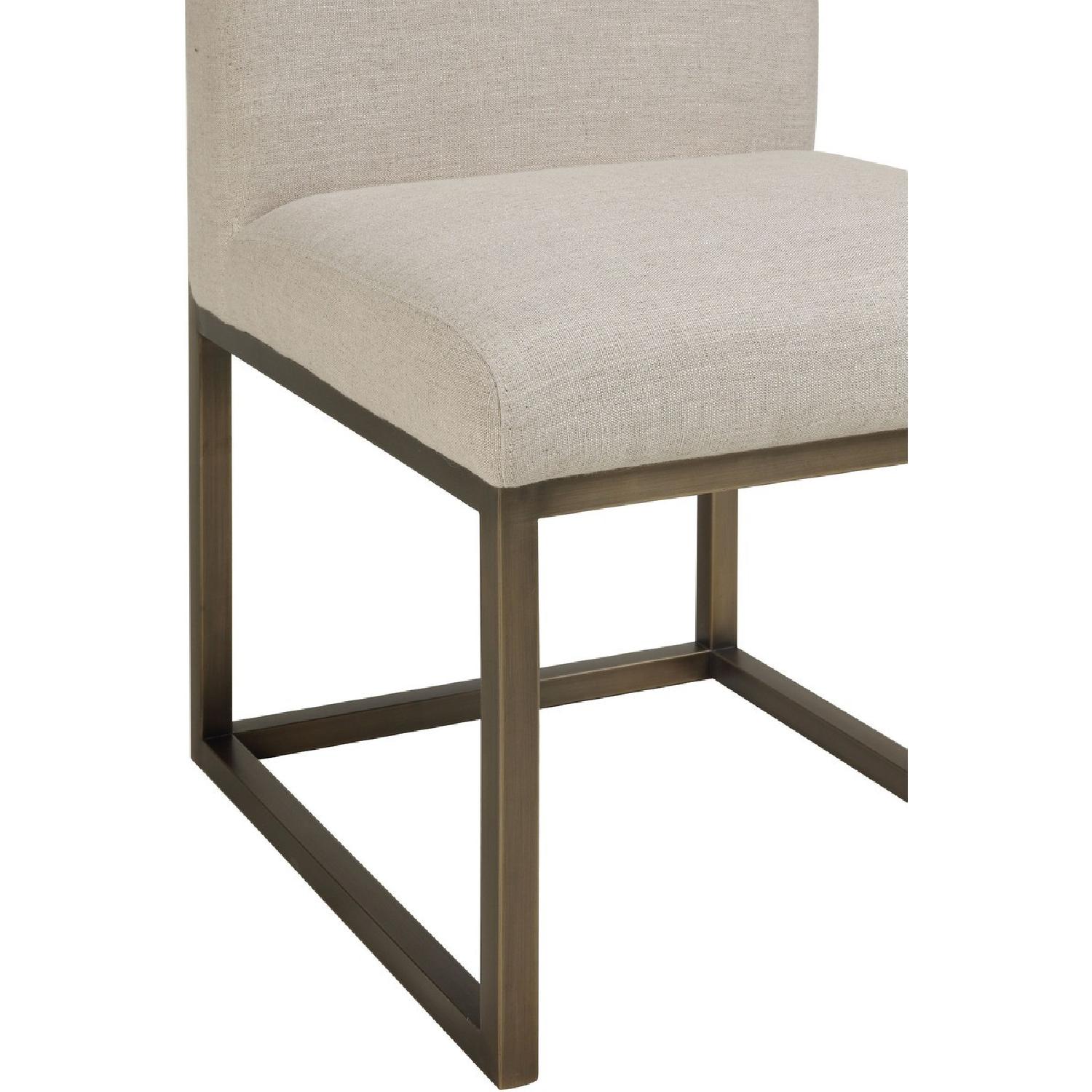 TOV Furniture Haute Beige Linen Chair in Brass - image-2