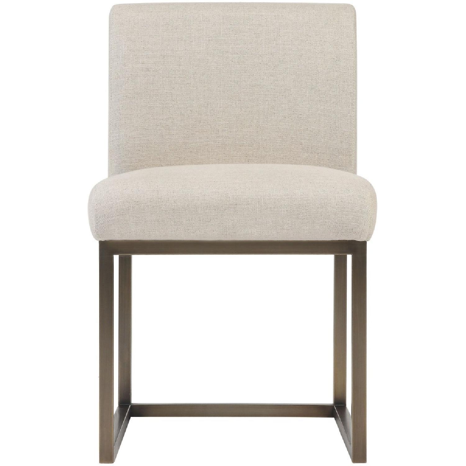 TOV Furniture Haute Beige Linen Chair in Brass - image-3