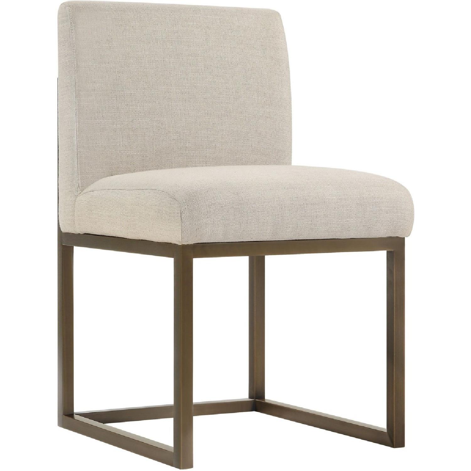 TOV Furniture Haute Beige Linen Chair in Brass - image-4