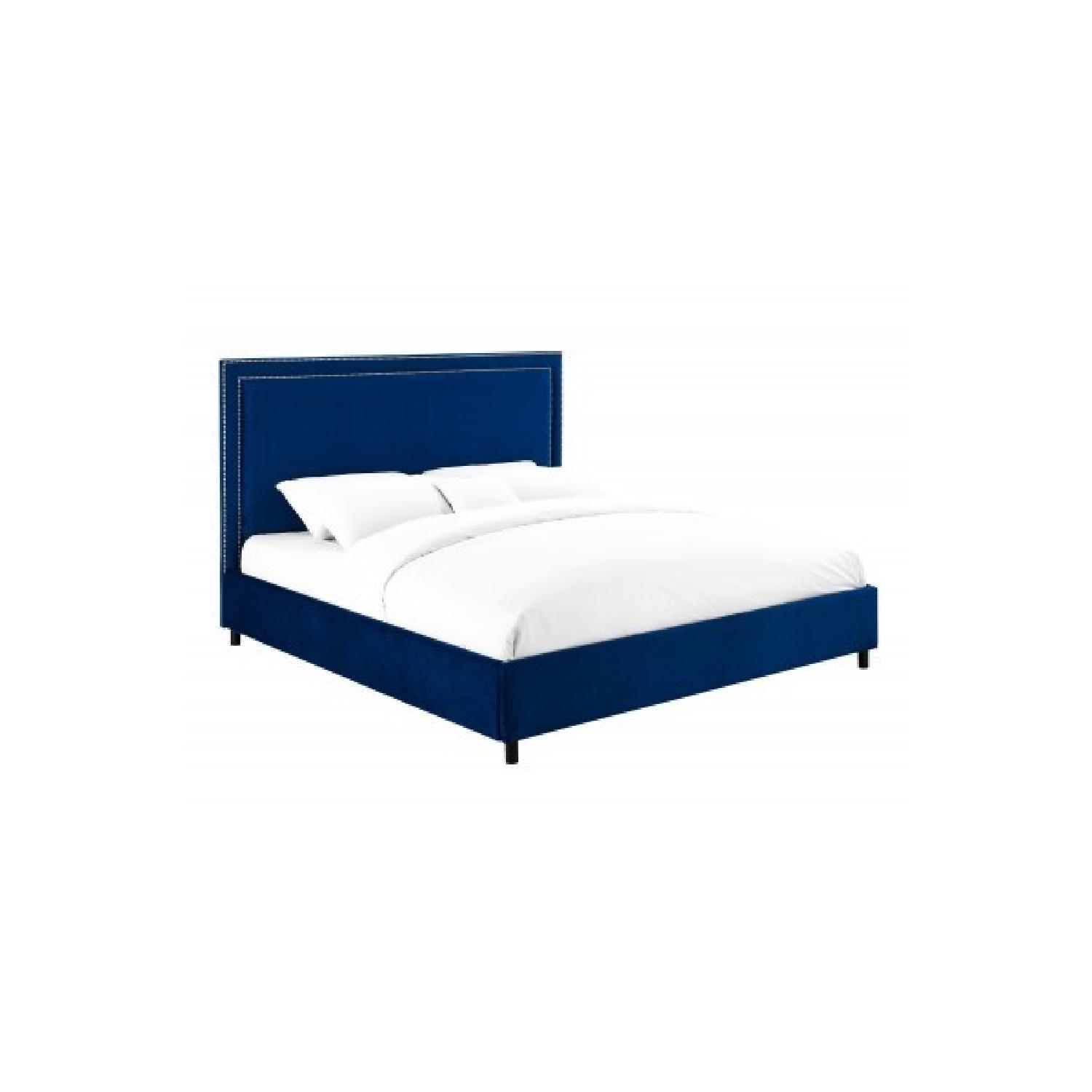 TOV Furniture Reed Navy Velvet Queen Bed AptDeco