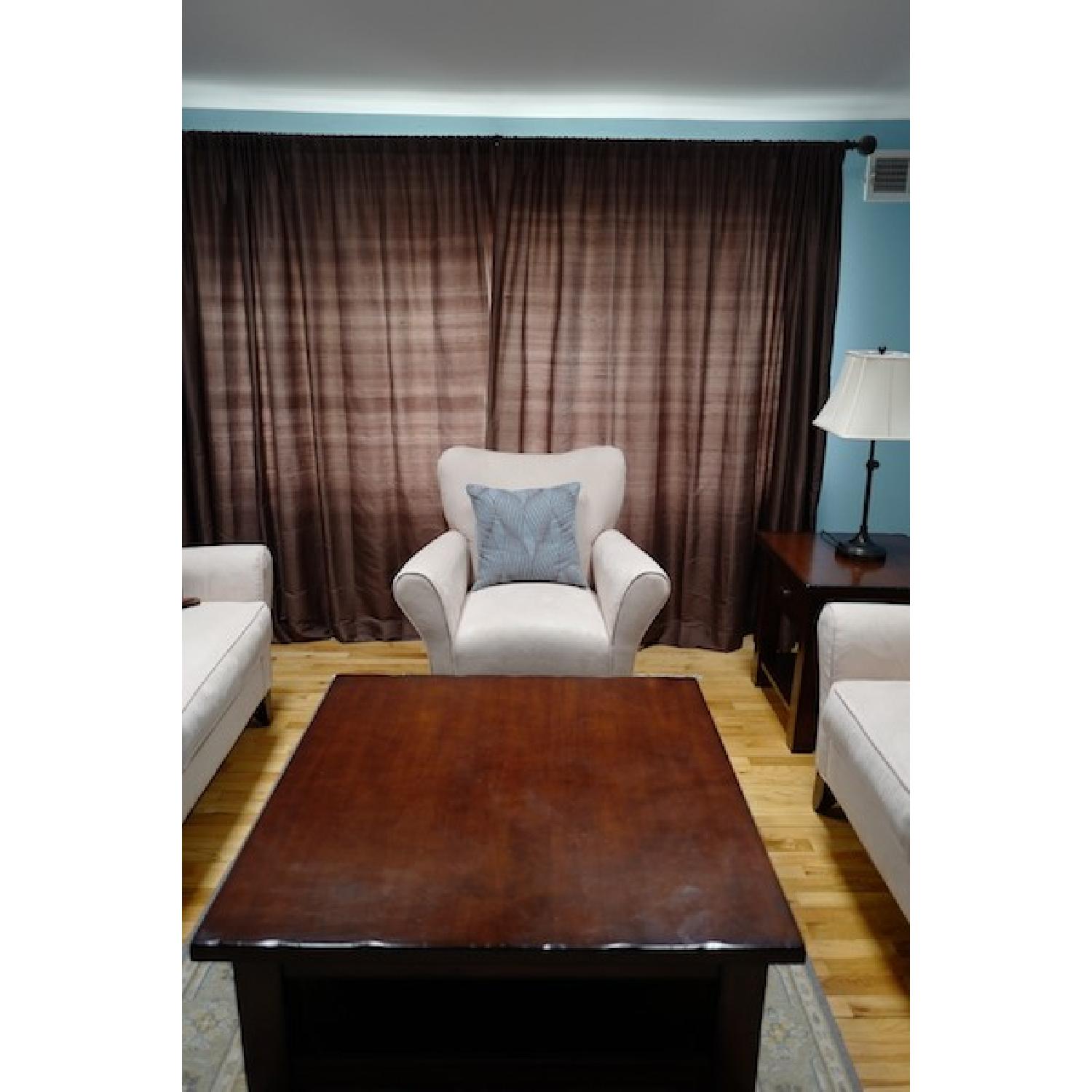 Pottery Barn Brown Silk Dupioni Curtain - image-1