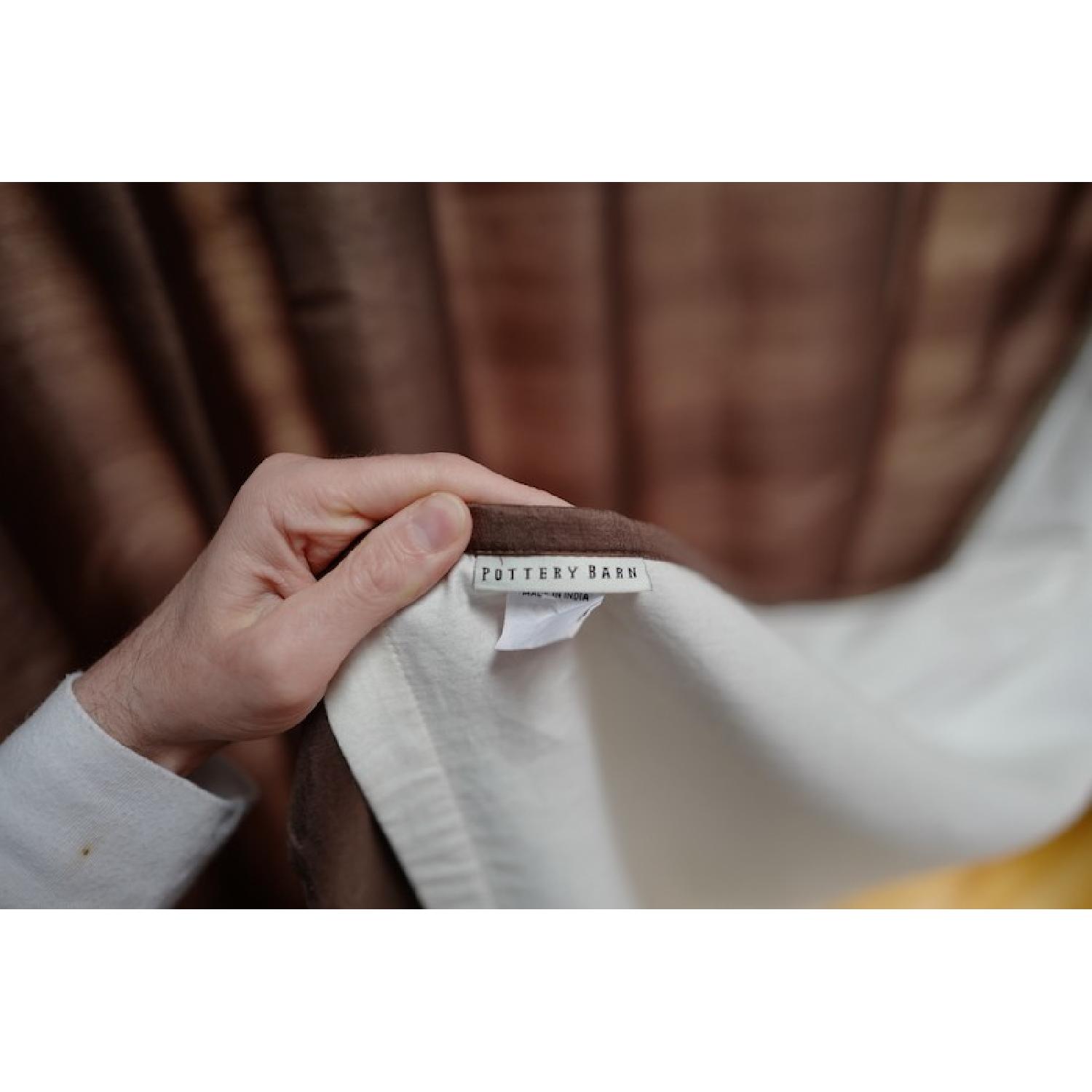 Pottery Barn Brown Silk Dupioni Curtain - image-5