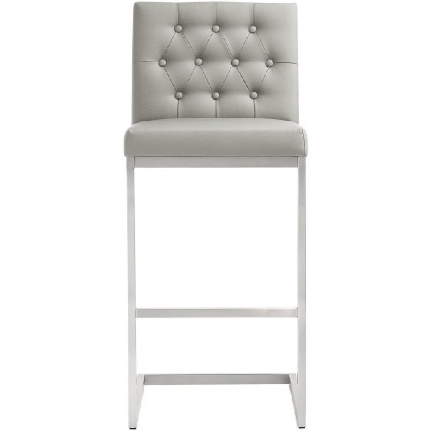 TOV Furniture Helsinki Light Grey Steel Counter Stools - image-1