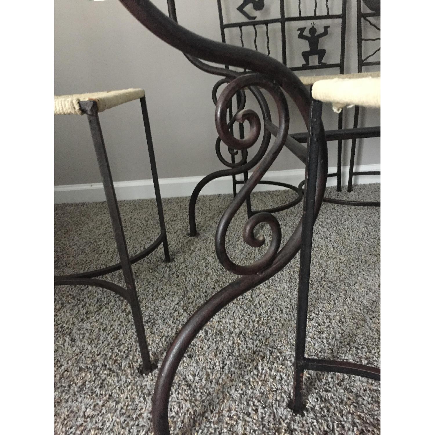 European Hand Forged Iron Table w/ 6 Chairs - image-3