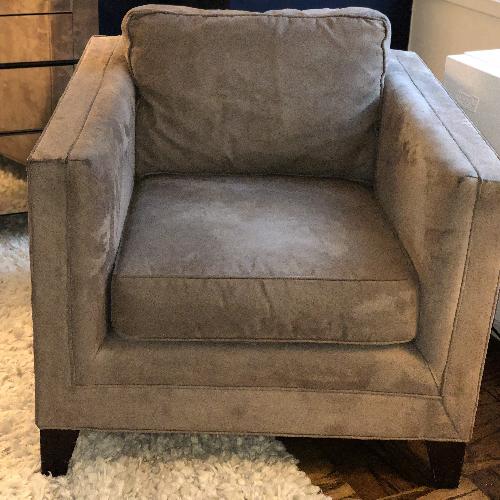Used Mitchell Gold Arm Chair in Taupe Microsuede for sale on AptDeco