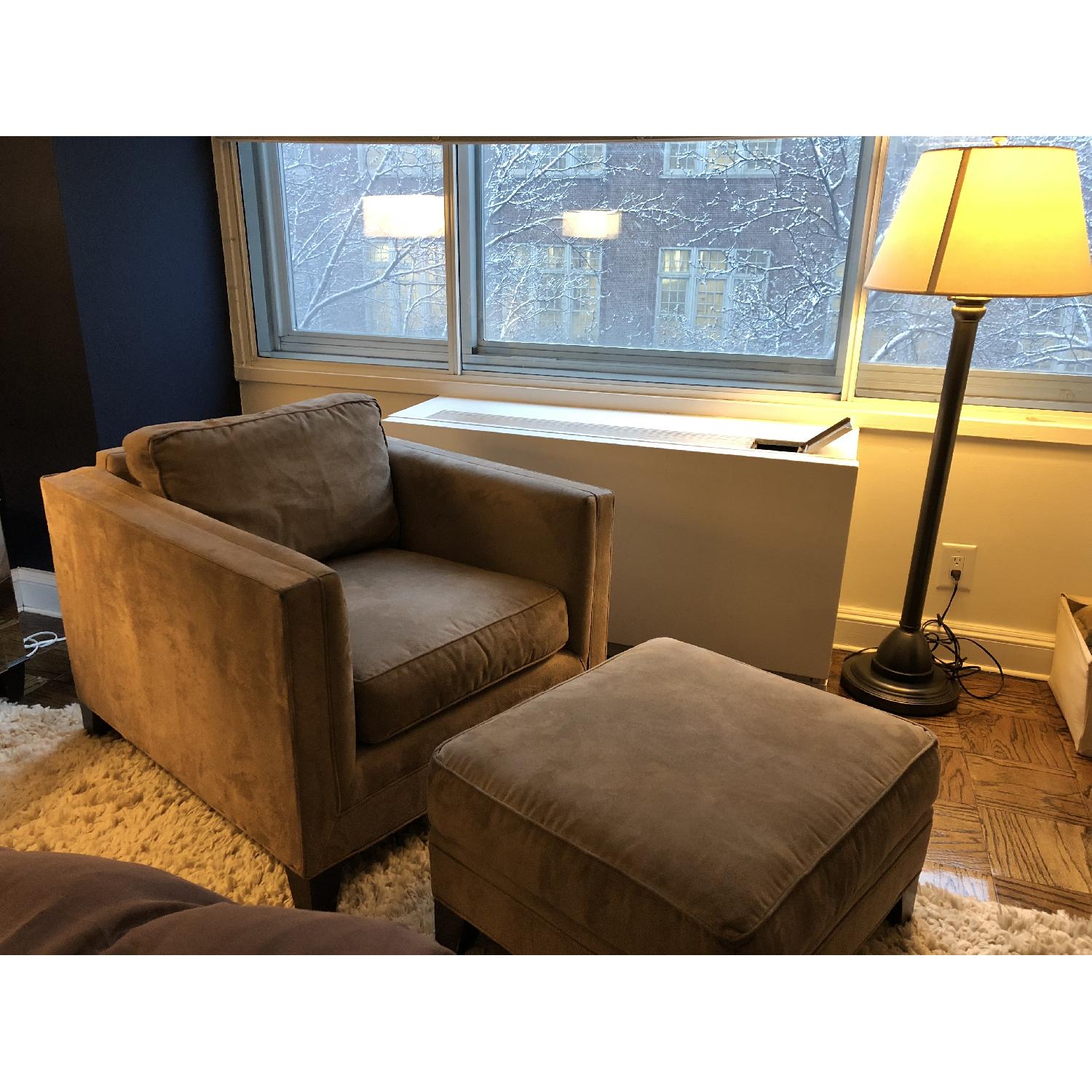 Mitchell Gold Arm Chair in Taupe Microsuede - image-2