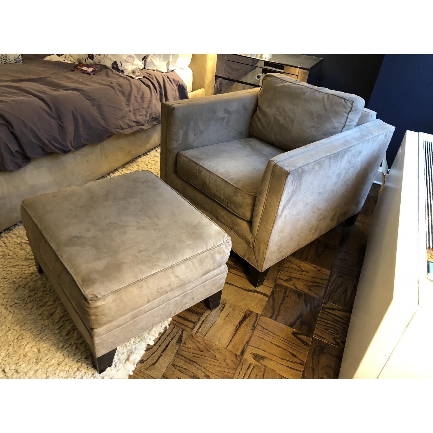 Mitchell Gold Arm Chair in Taupe Microsuede - image-3