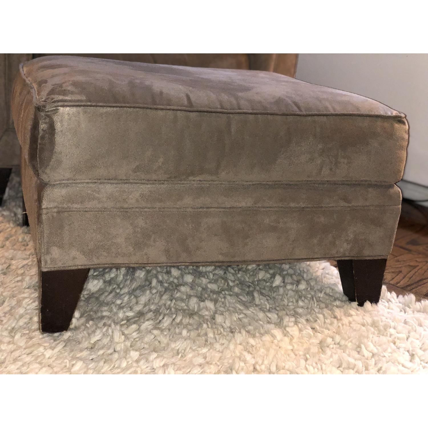Mitchell Gold + Bob Williams Grey/Taupe Microsuede Ottoman - image-2