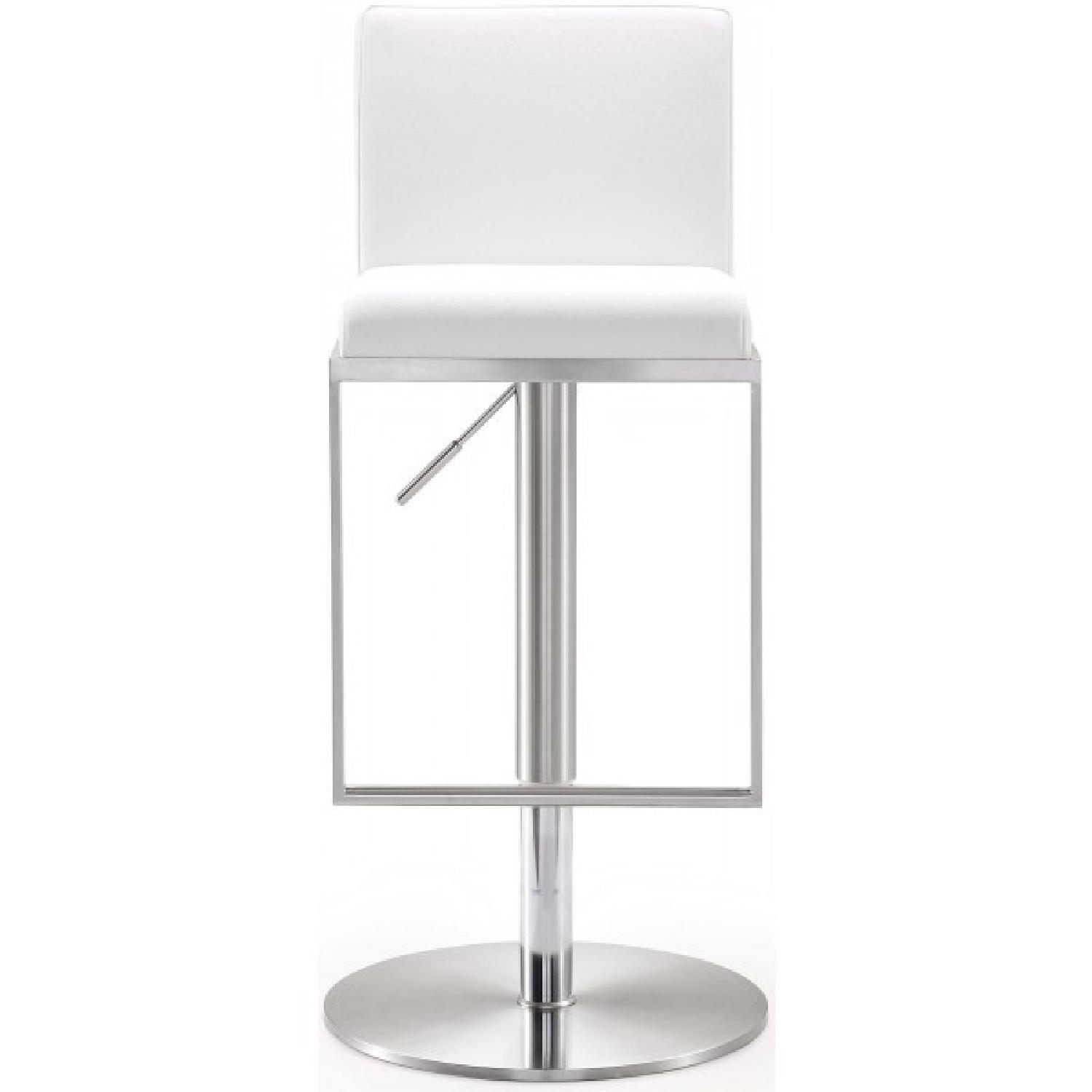 TOV Furniture Amalfi White Stainless Steel Barstool - image-2
