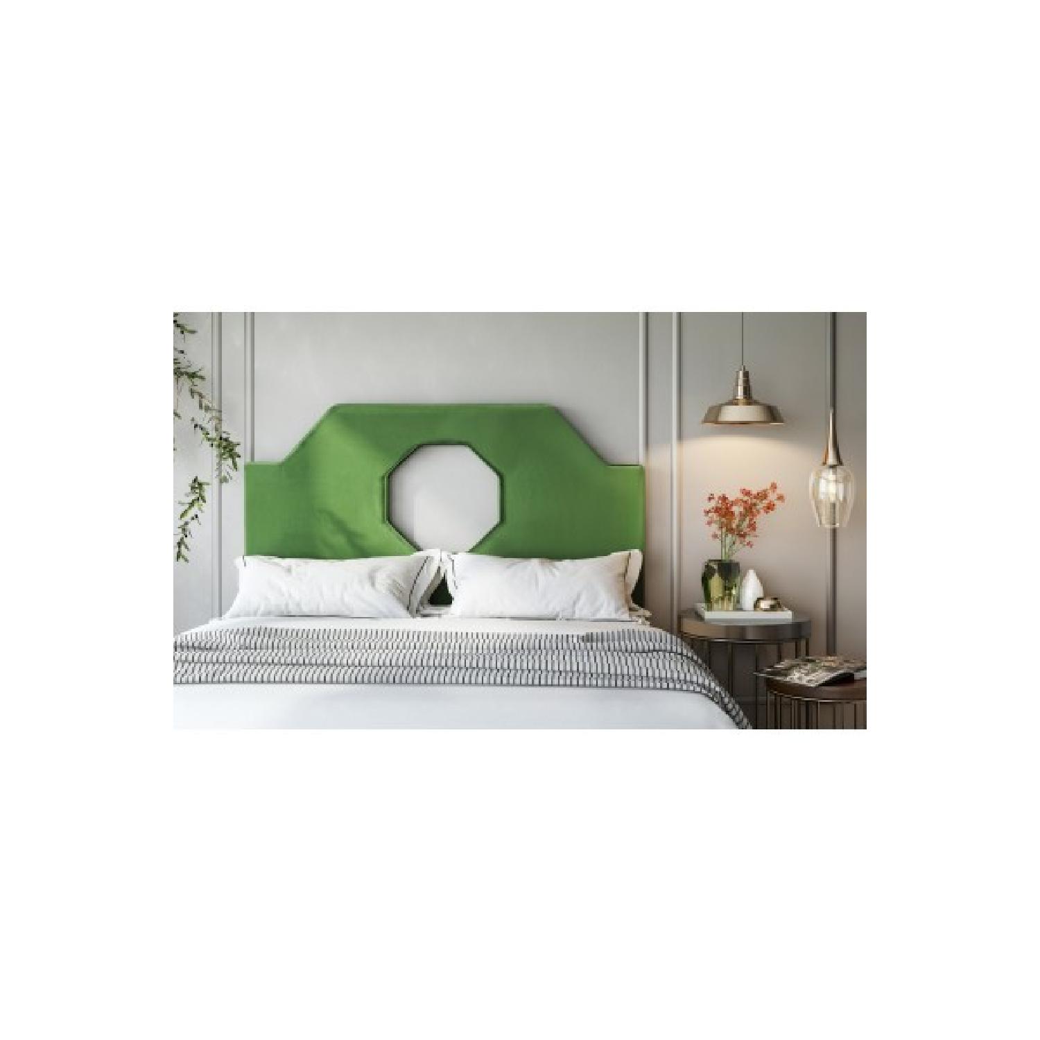 TOV Furniture Noctis King Headboard in Green Velvet - image-1