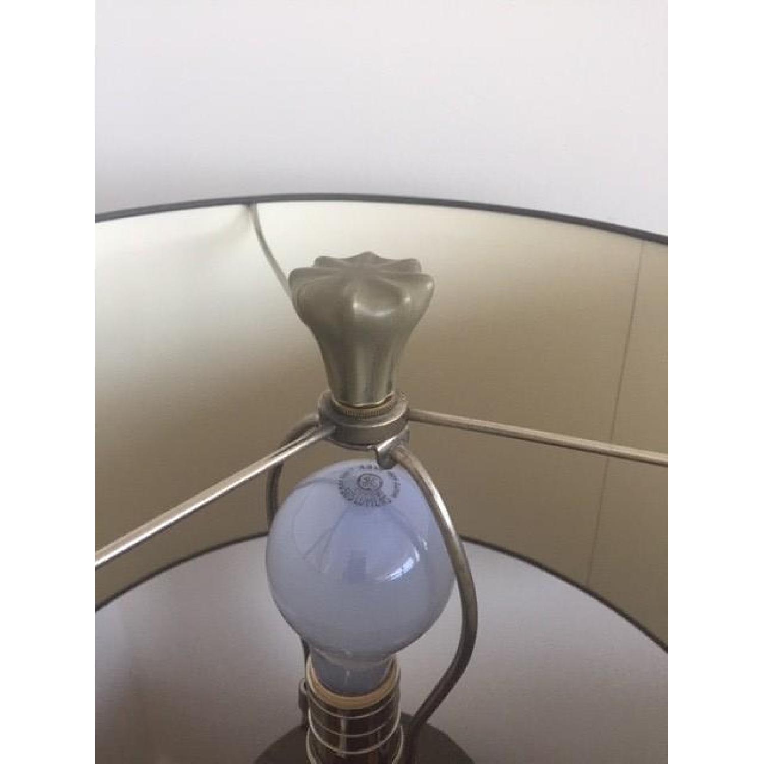 Jonathan Adler Grey Ceramic Table Lamp w/ Black Shade - image-4