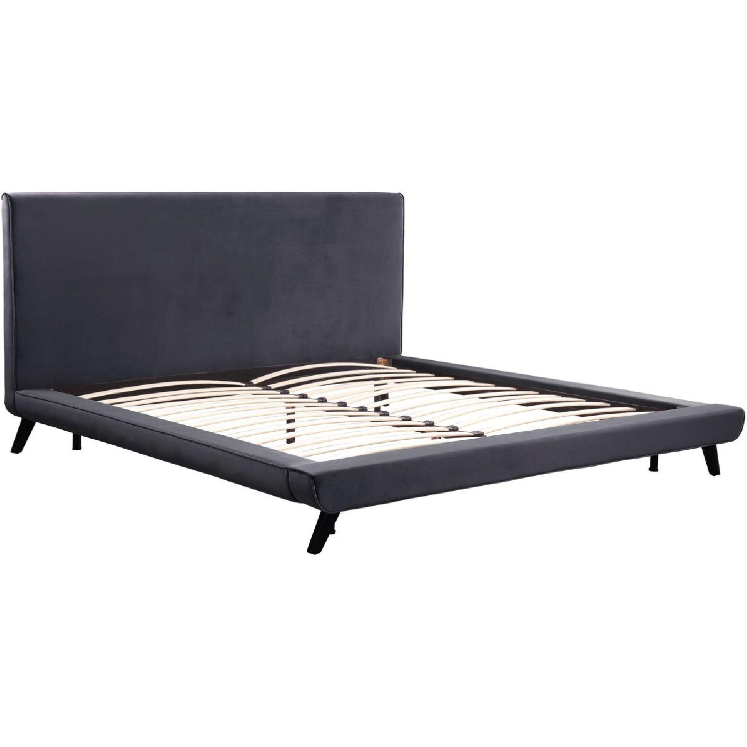 TOV Furniture Nixon Grey Velvet Queen Bed - image-2