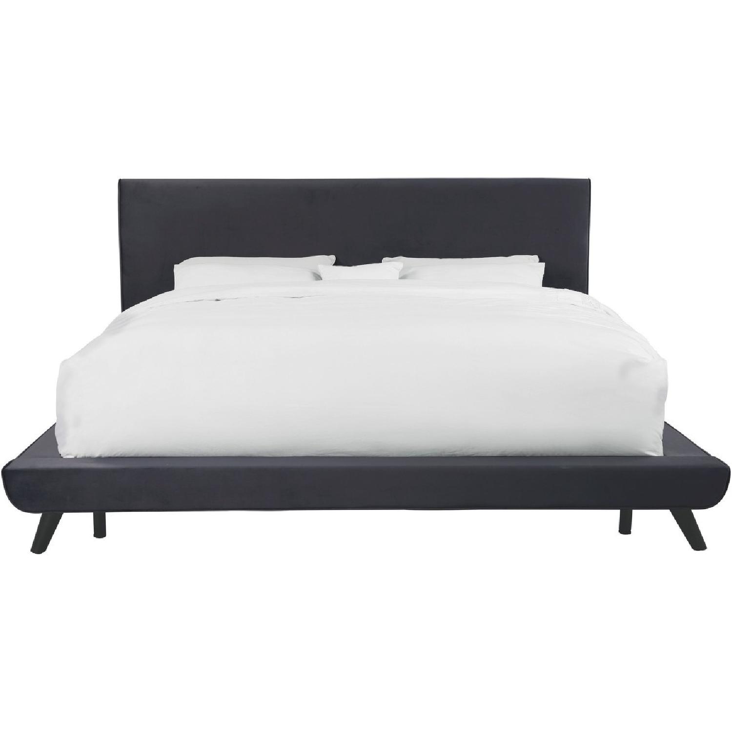 TOV Furniture Nixon Grey Velvet Queen Bed - image-3