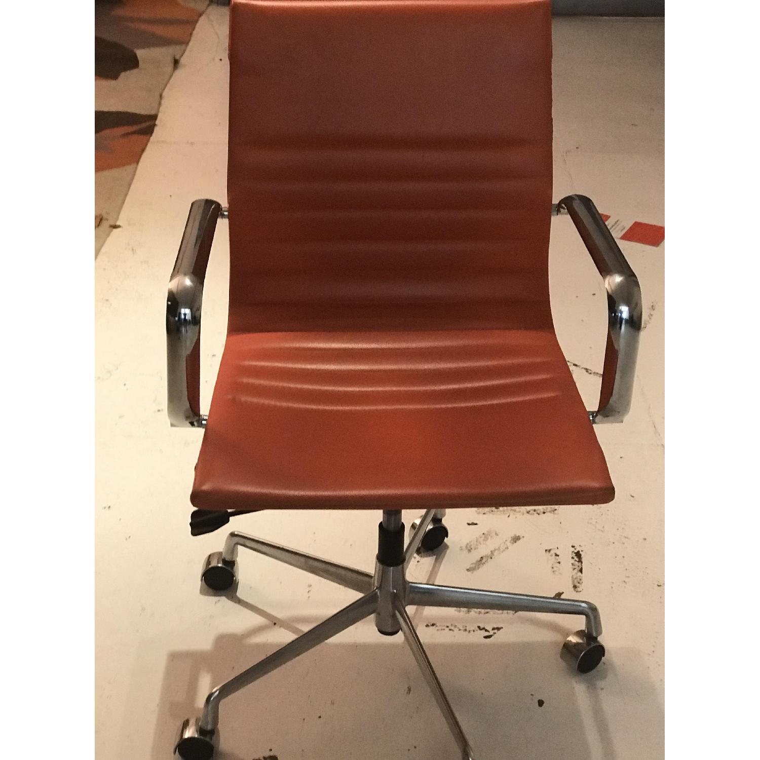 Meelano Office Chair In Vegan Leather - Orange - image-11