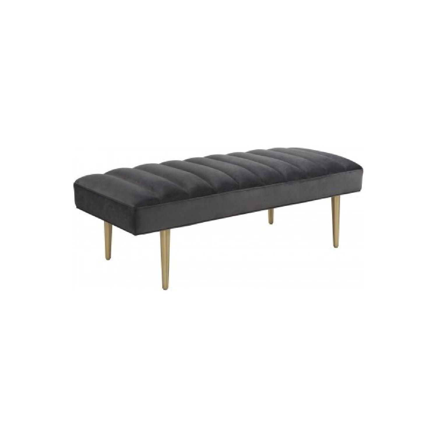 TOV Furniture Jax Grey Velvet Bench - image-0