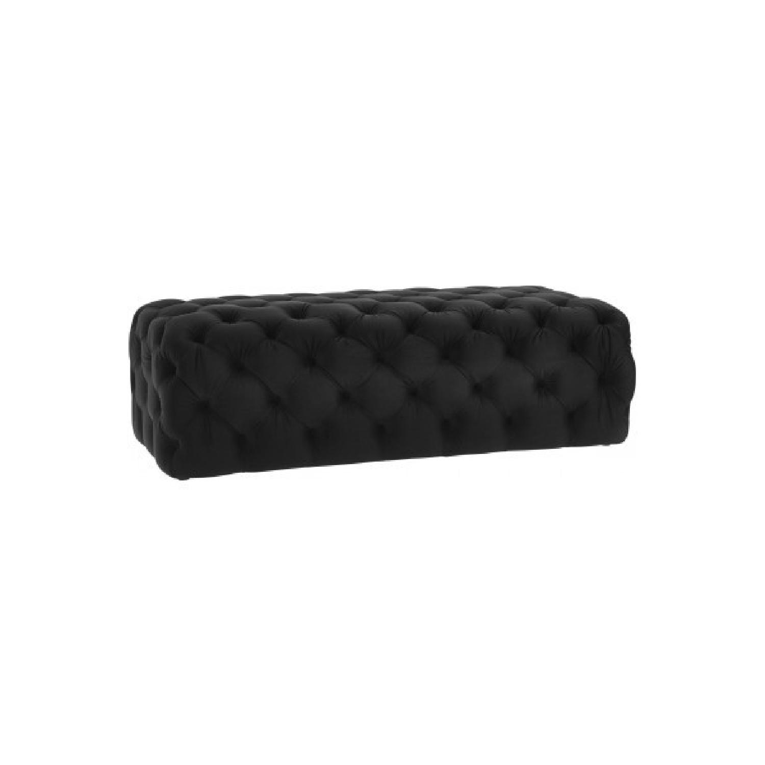 TOV Furniture Kaylee Jumbo Black Velvet Ottoman - image-2