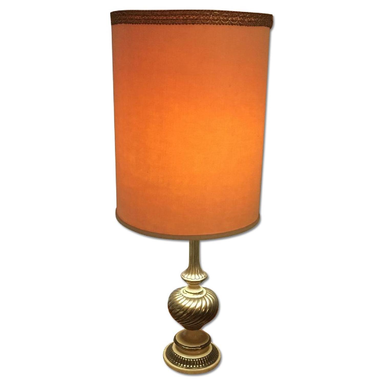 Vintage 1940's Brass Table Lamp - image-0